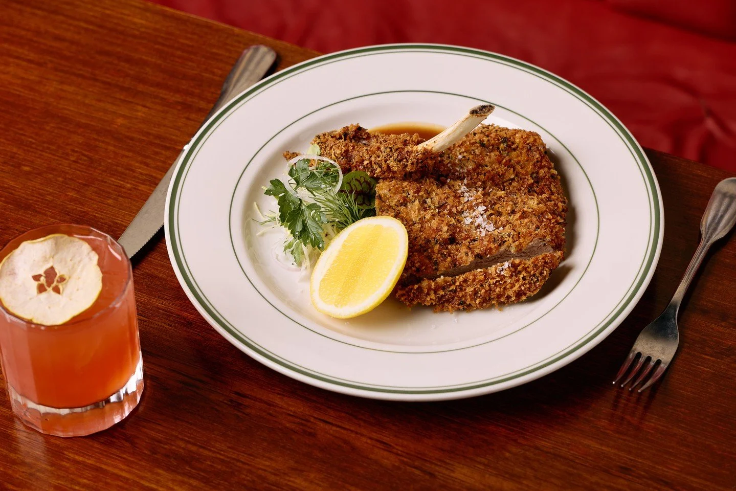 Veal Cotoletta with Parmigiano Reggiano Butter and Veal Jus, paired with an Erbe Rosso Negroni 🤫 

An exclusive Secret Menu dish brought to you by @amexau and @urbanlistbne and specially curated by our very own Chef Ben, this dish is only available 