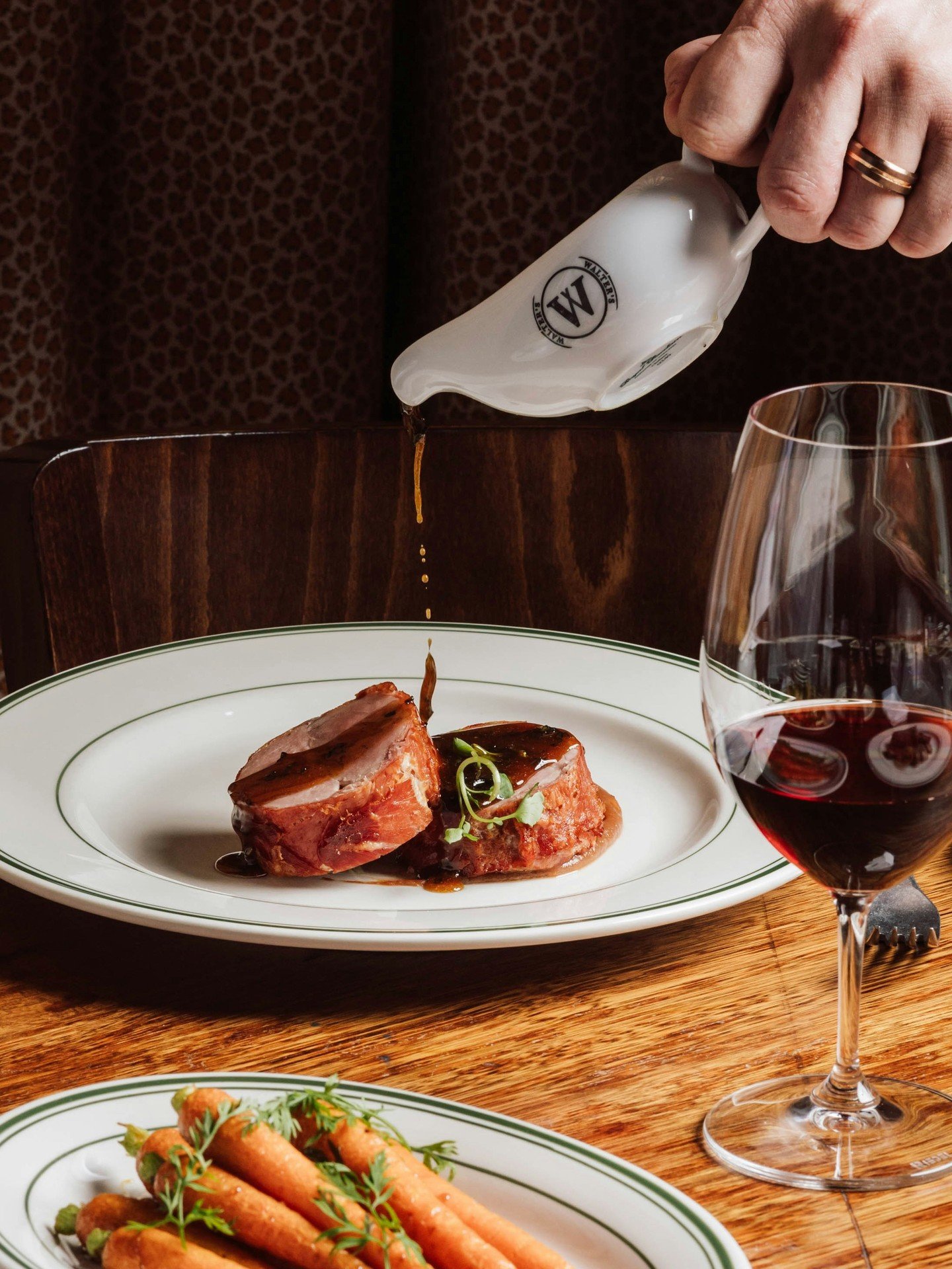 Hankering for a Sunday roast? Book a table and get into our free-range Gooralie pork tenderloin, wrapped in jamon, served on a savoury apply puree with sage butter.