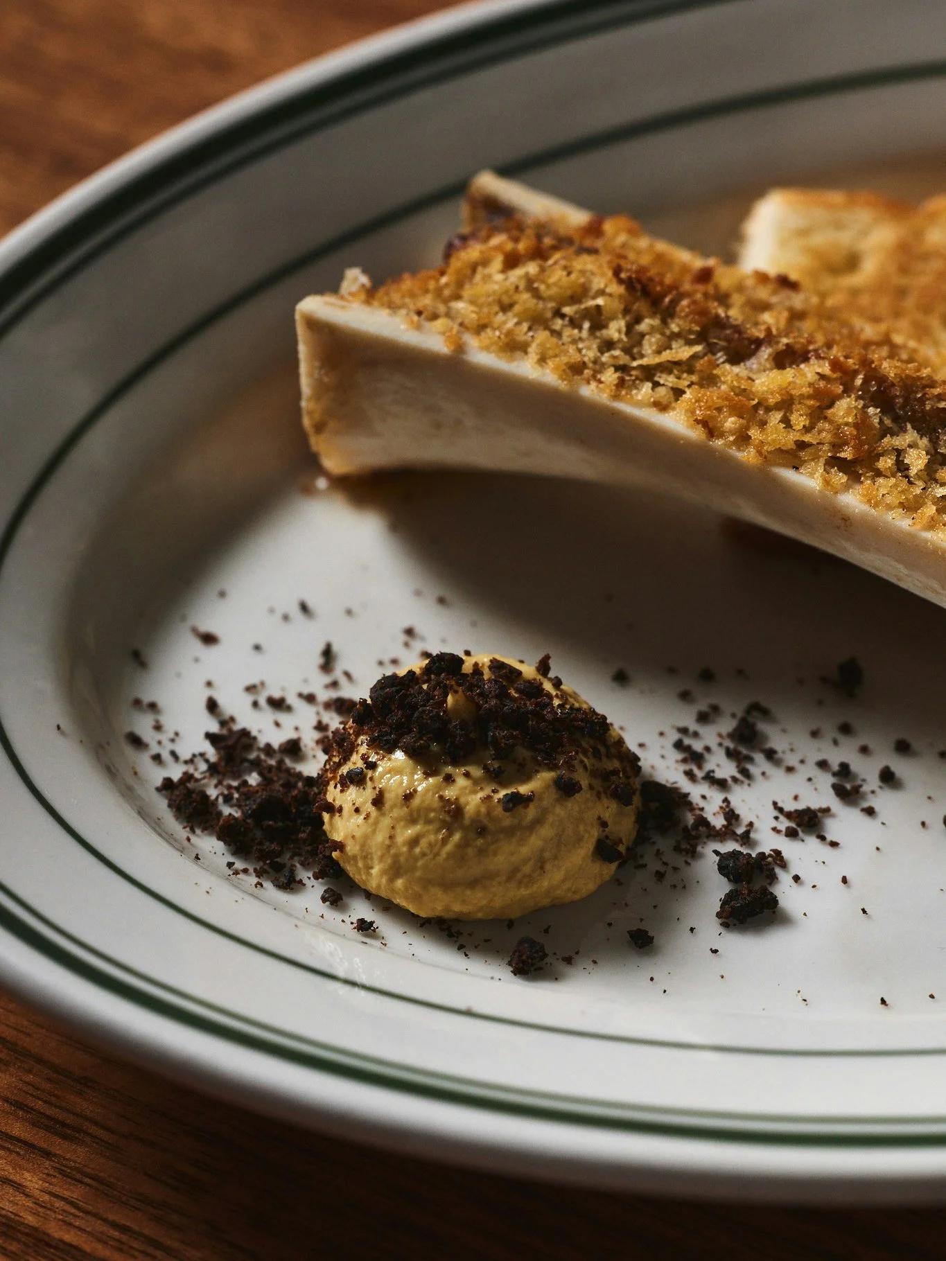 BONE MARROW. Served with a herb and porcini crust and house baked focaccia. Add your favourite mustard for an extra zing. Unreal.