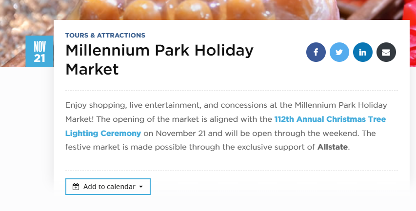Millennium Park Holiday Market