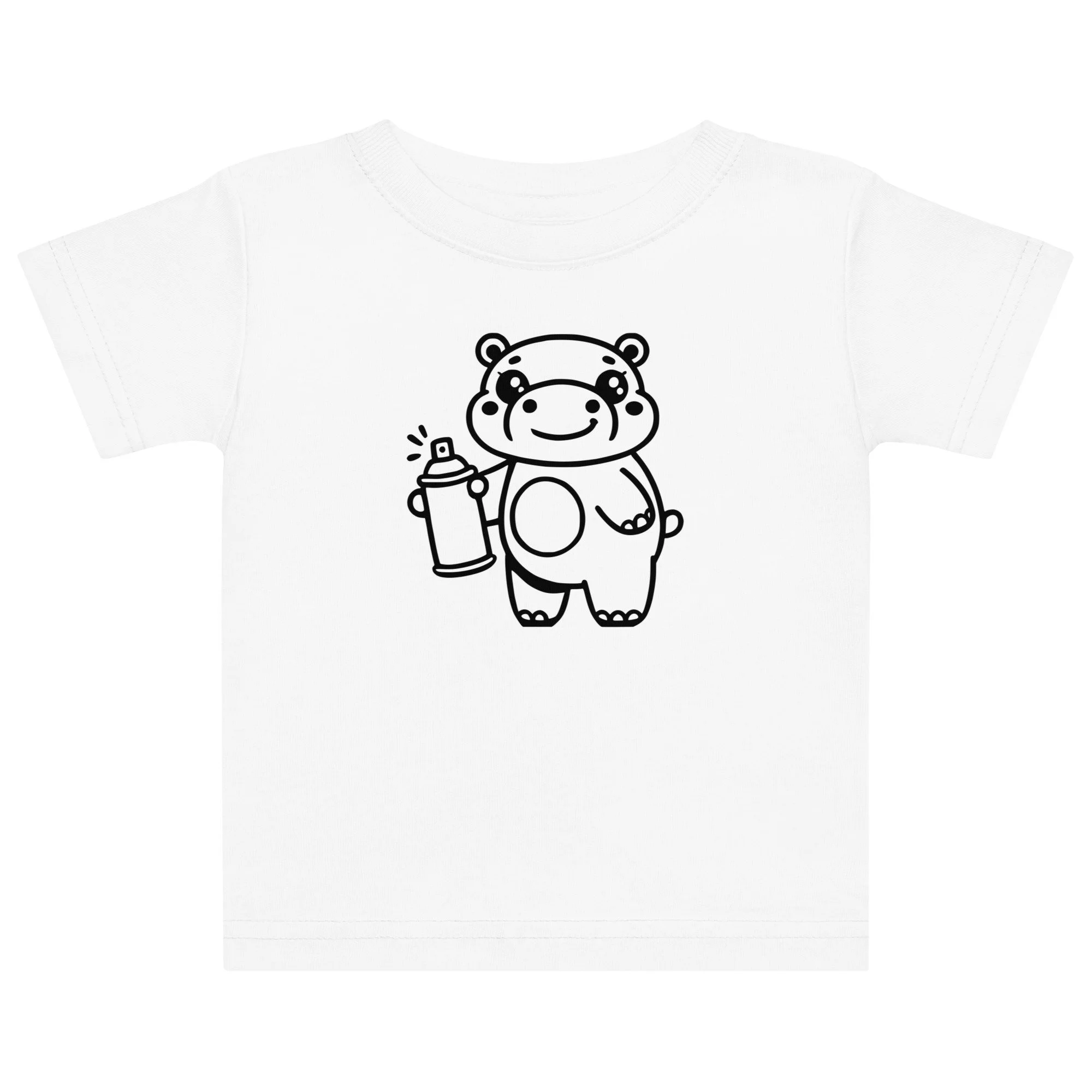 Hippo Graffiti Kids design by TSEL - Baby jersey t-shirt