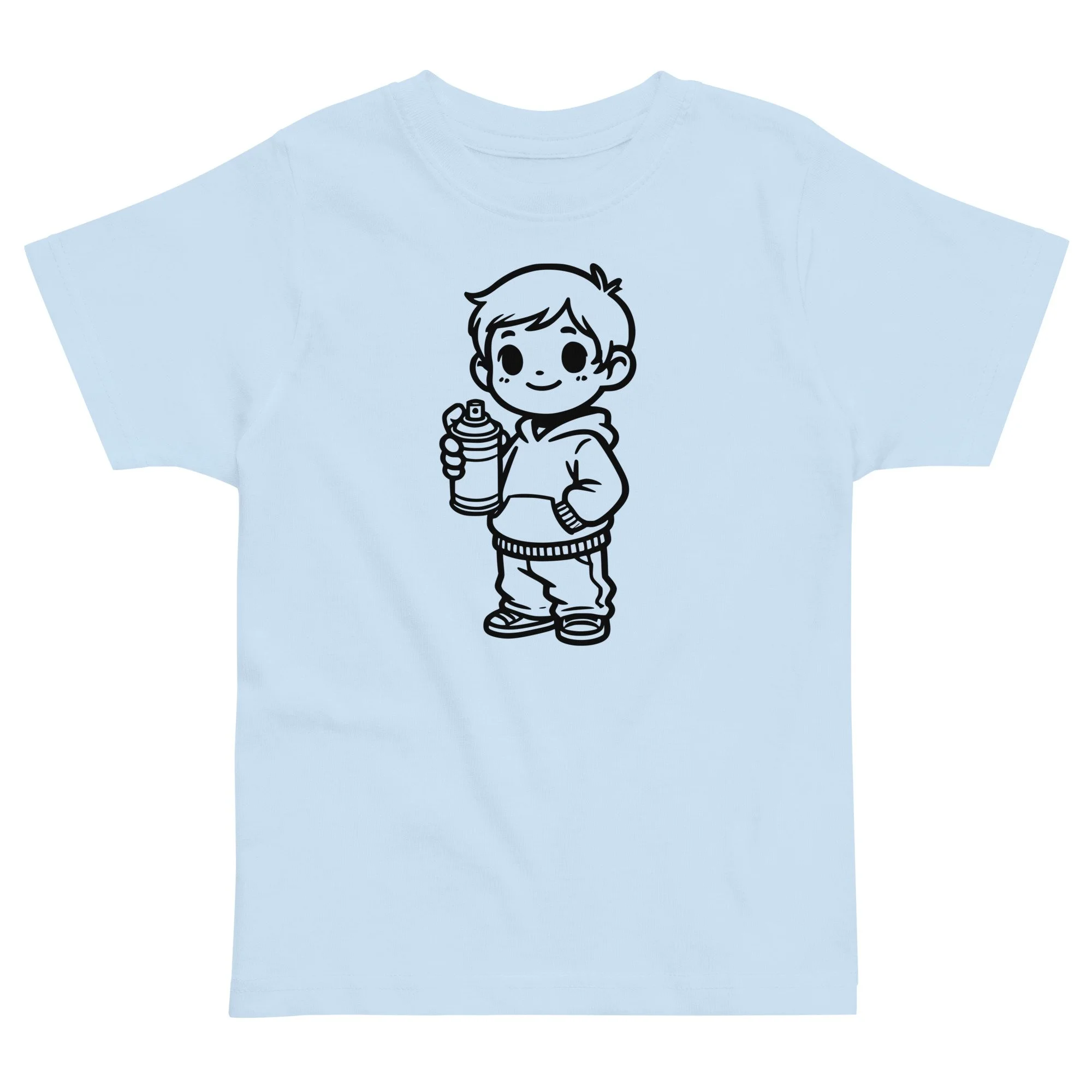 Smiling boy with can Graffiti Kids design by TSEL - Toddler jersey t-shirt