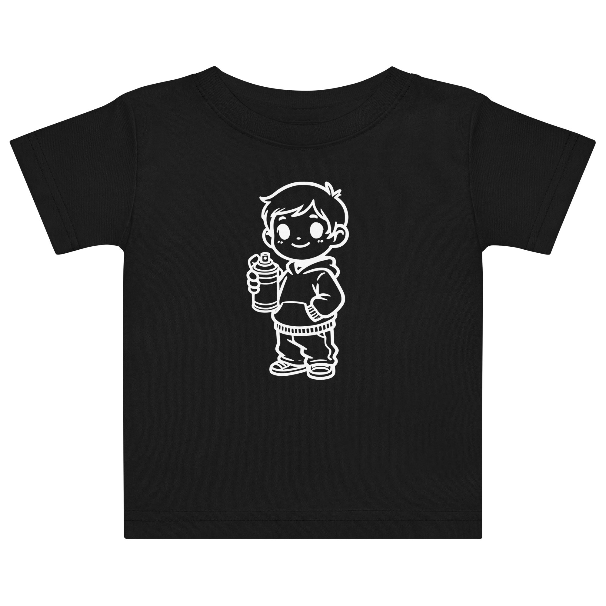 Smiling boy with can Graffiti Kids design by TSEL - Baby jersey t-shirt