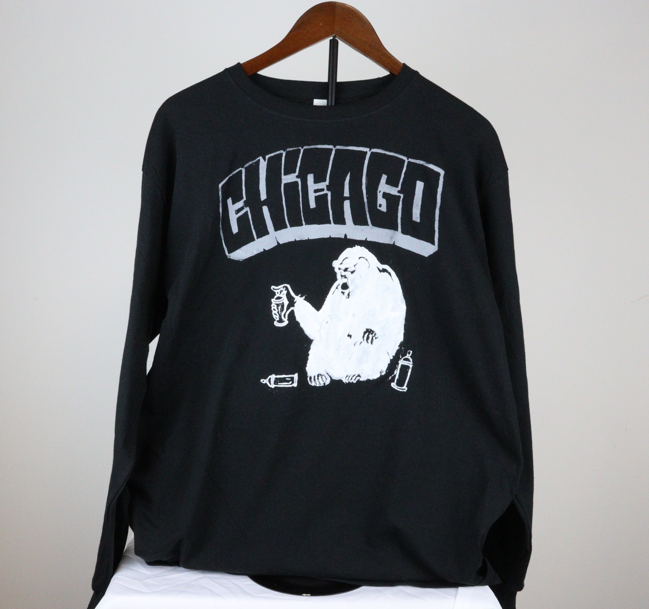 Block Chicago & Graffiti Chimp Long sleeve Unisex YOUTH T-shirt - Custom Original by TSEL