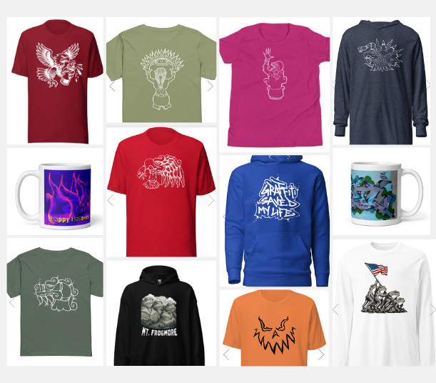 Sample of POD Collections apparel  and decor designed by TSEL1 (Tsel One)