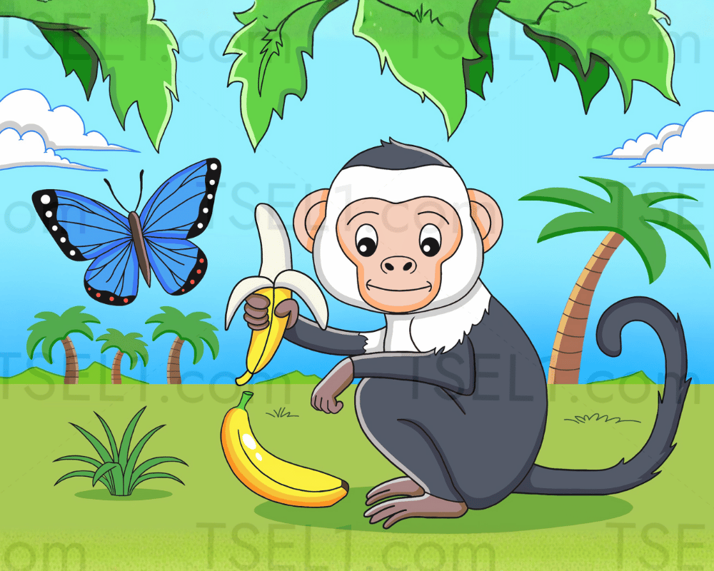 Blue Morpho & White-headed Capuchin 10x8.png