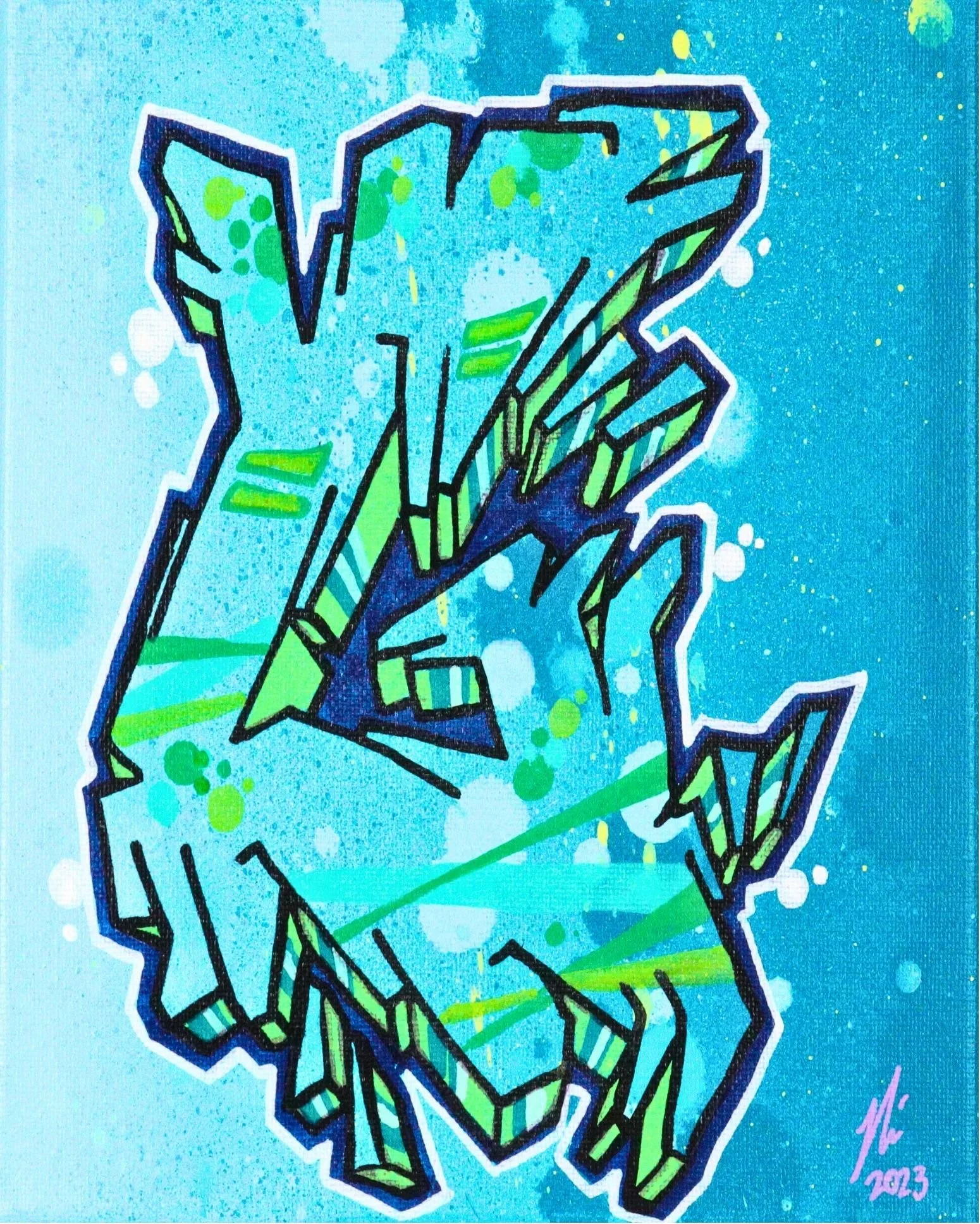 W12 Graffiti Letter G – Original graffiti-style letter G artwork by Chicago graffiti artist Nino “Tselone” Rodriguez.