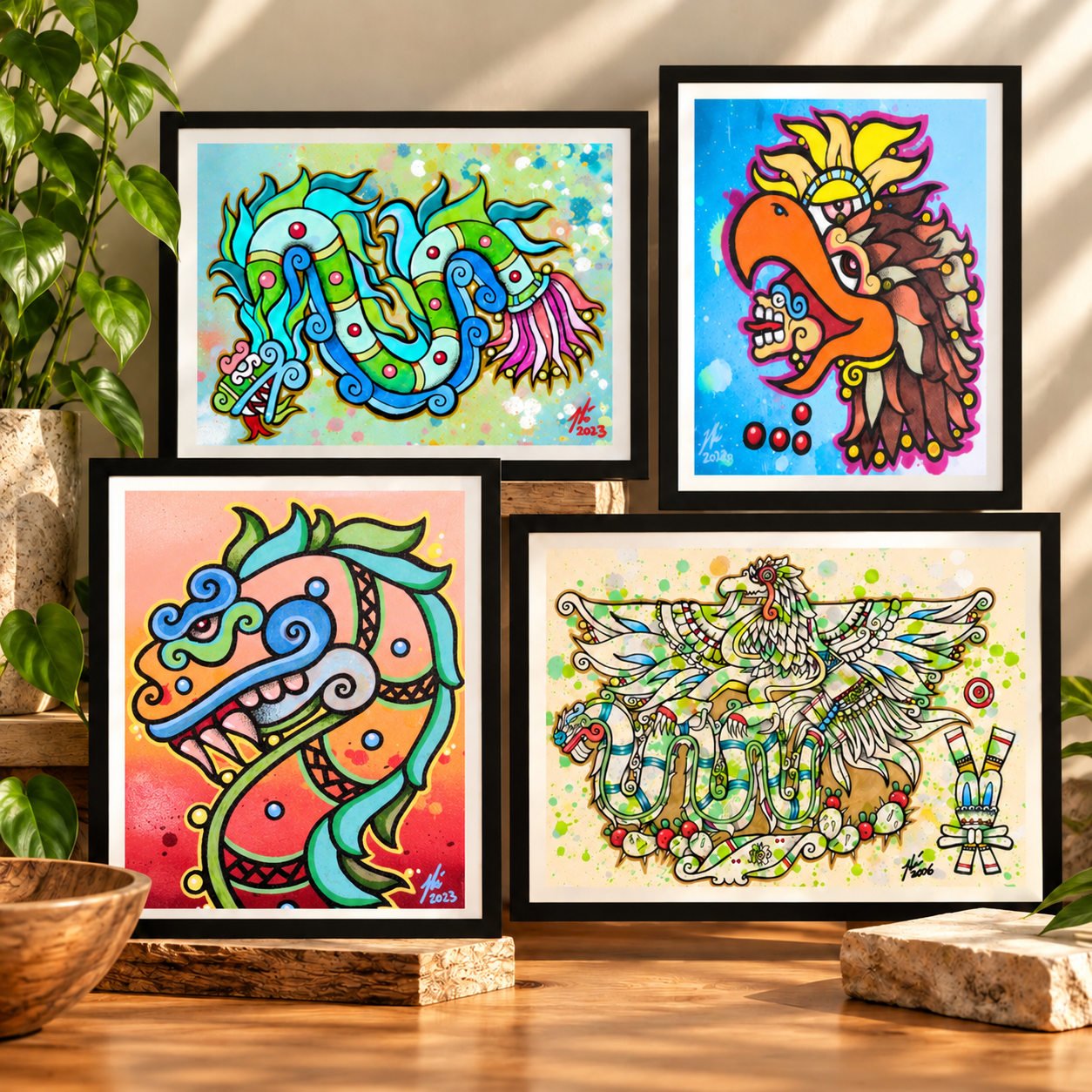 Serpent & Eagle Art Prints - Original Designs by Tselone