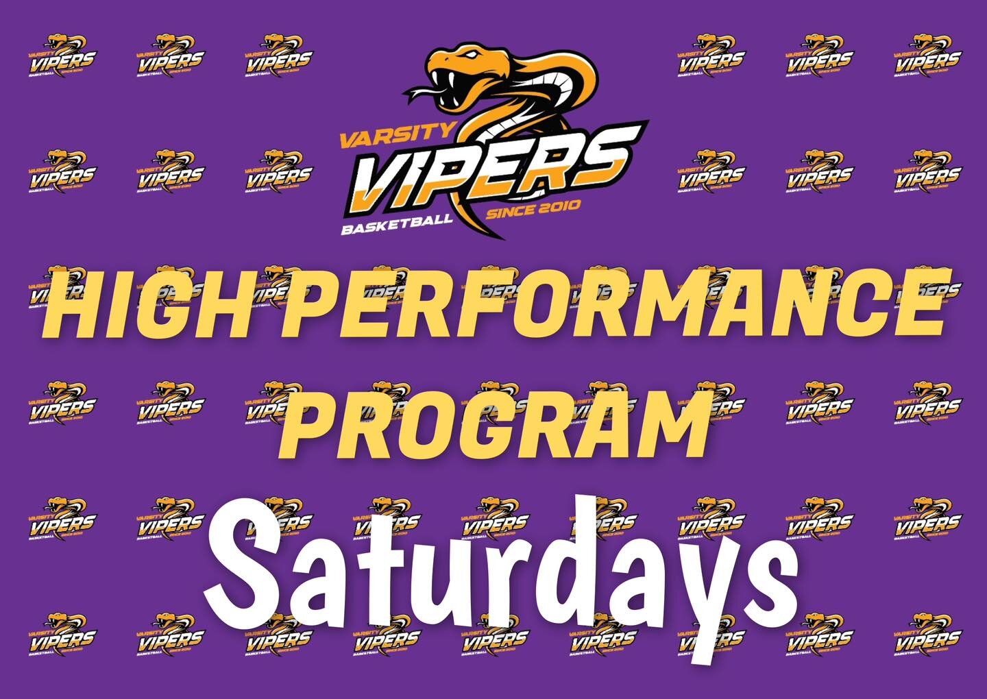 VIPERS HIGH PERFORMANCE SATURDAYS! 🏀

Due to popular demand, our Vipers High Performance Program is back!

Starting this coming Saturday, players can join Coaches Adam Darragh, Scott McGregor and Simon Stevens as they conduct a 1 hour high performan