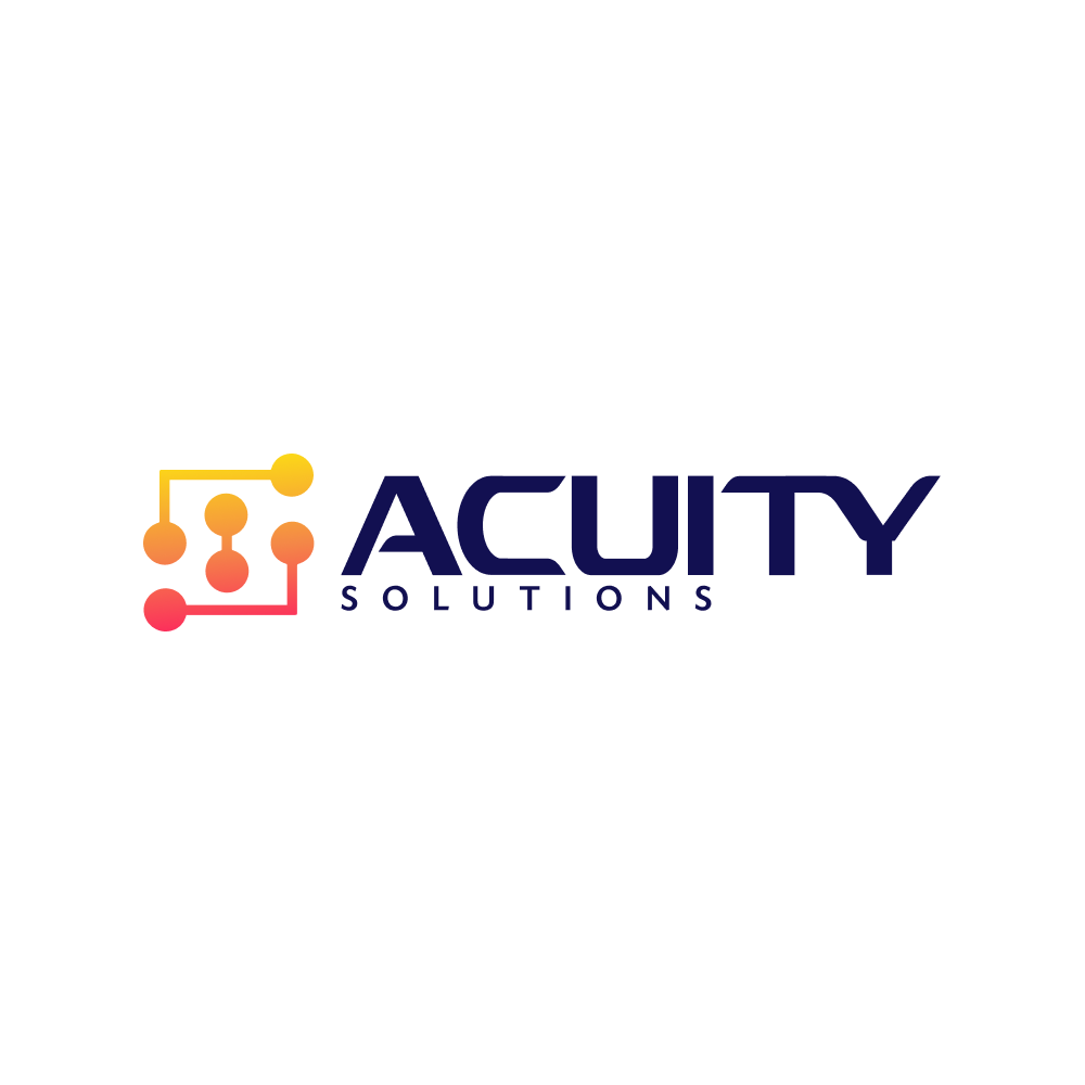 Logo for Acuity Solutions featuring stylized circuit lines and the company name.