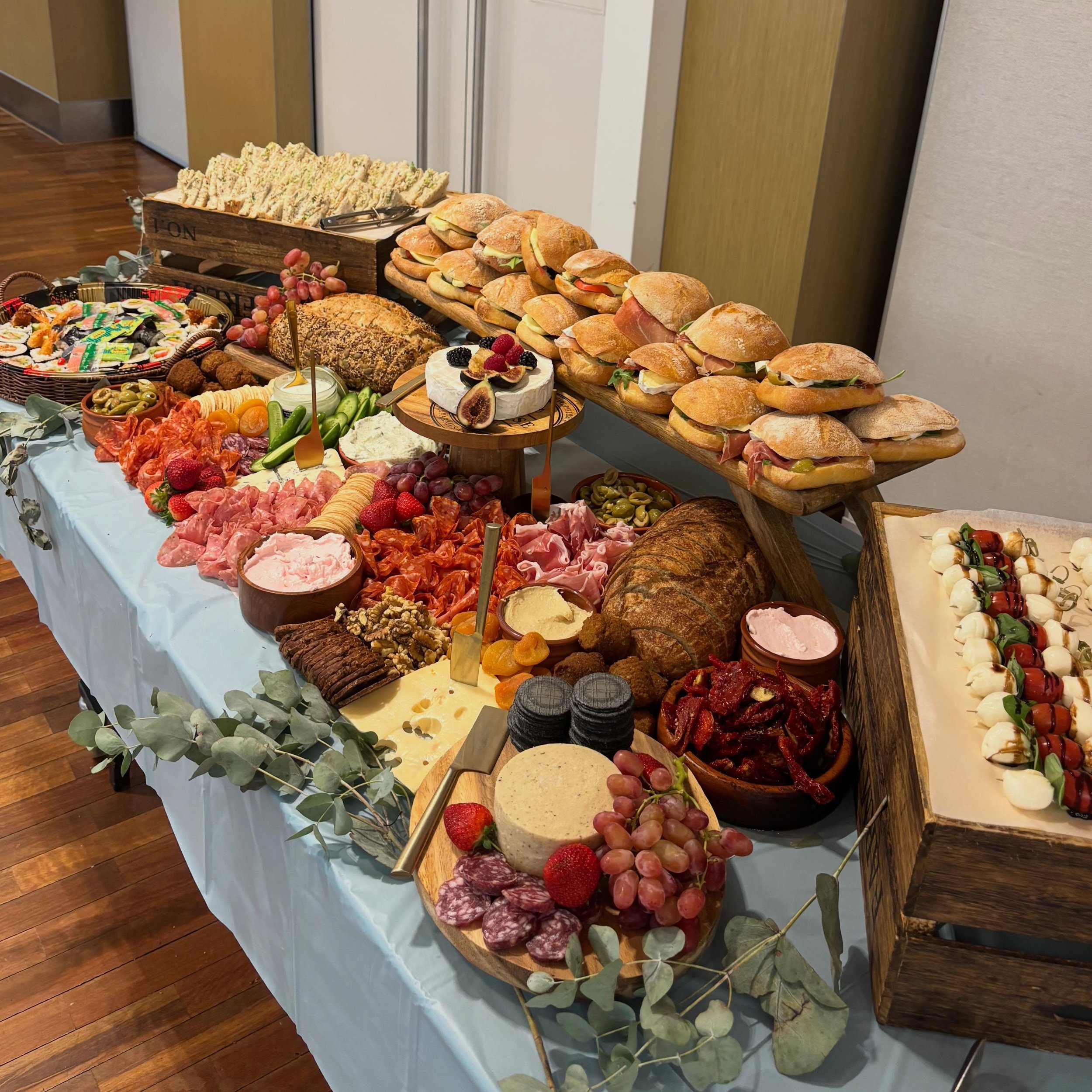 Baby shower catering done right!! Our caprese skewers have been popular lately and for good reason - the perfect vegetarian snack to add on 🤩🤩🤩
