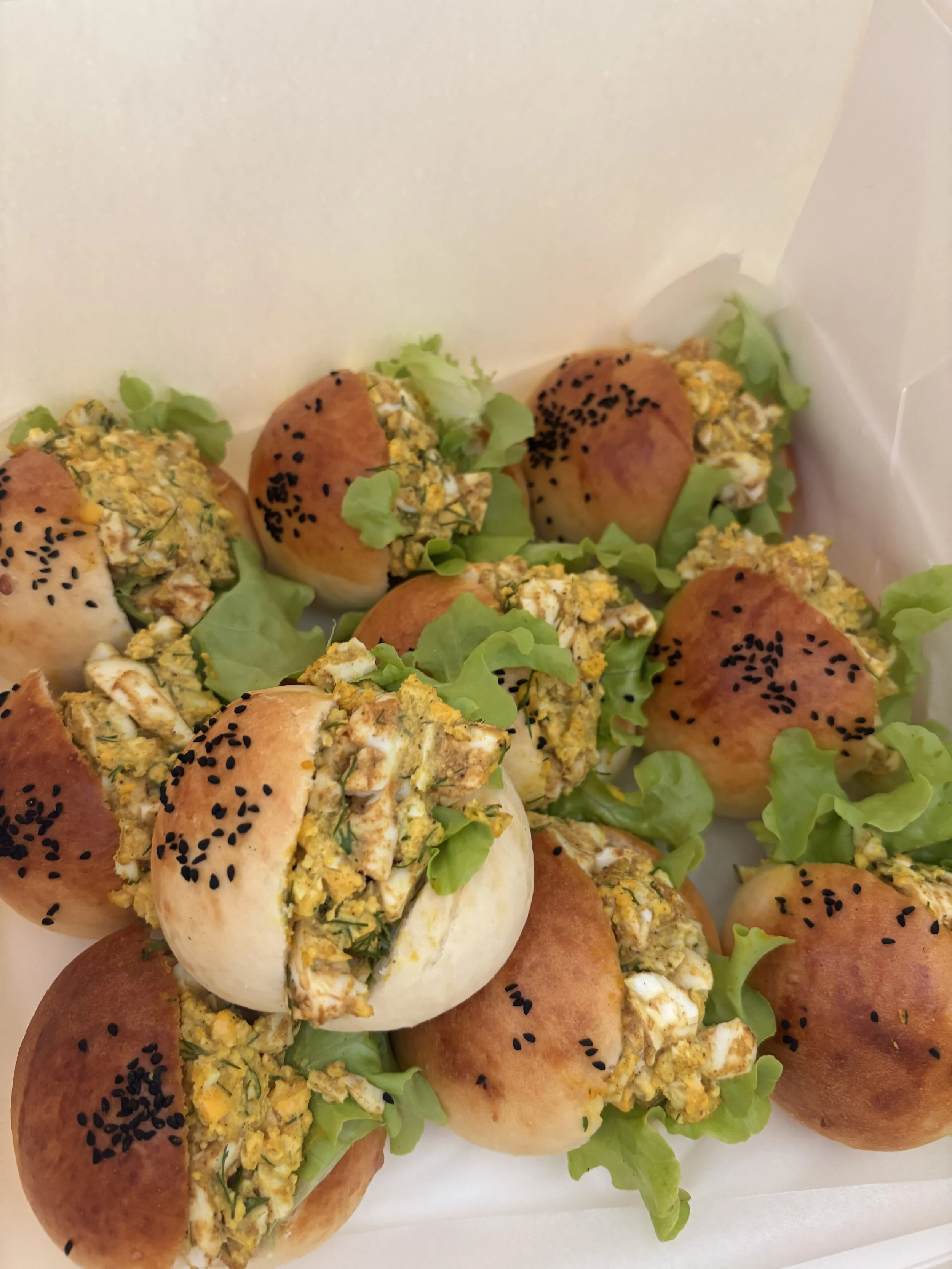 Curried egg cold sliders