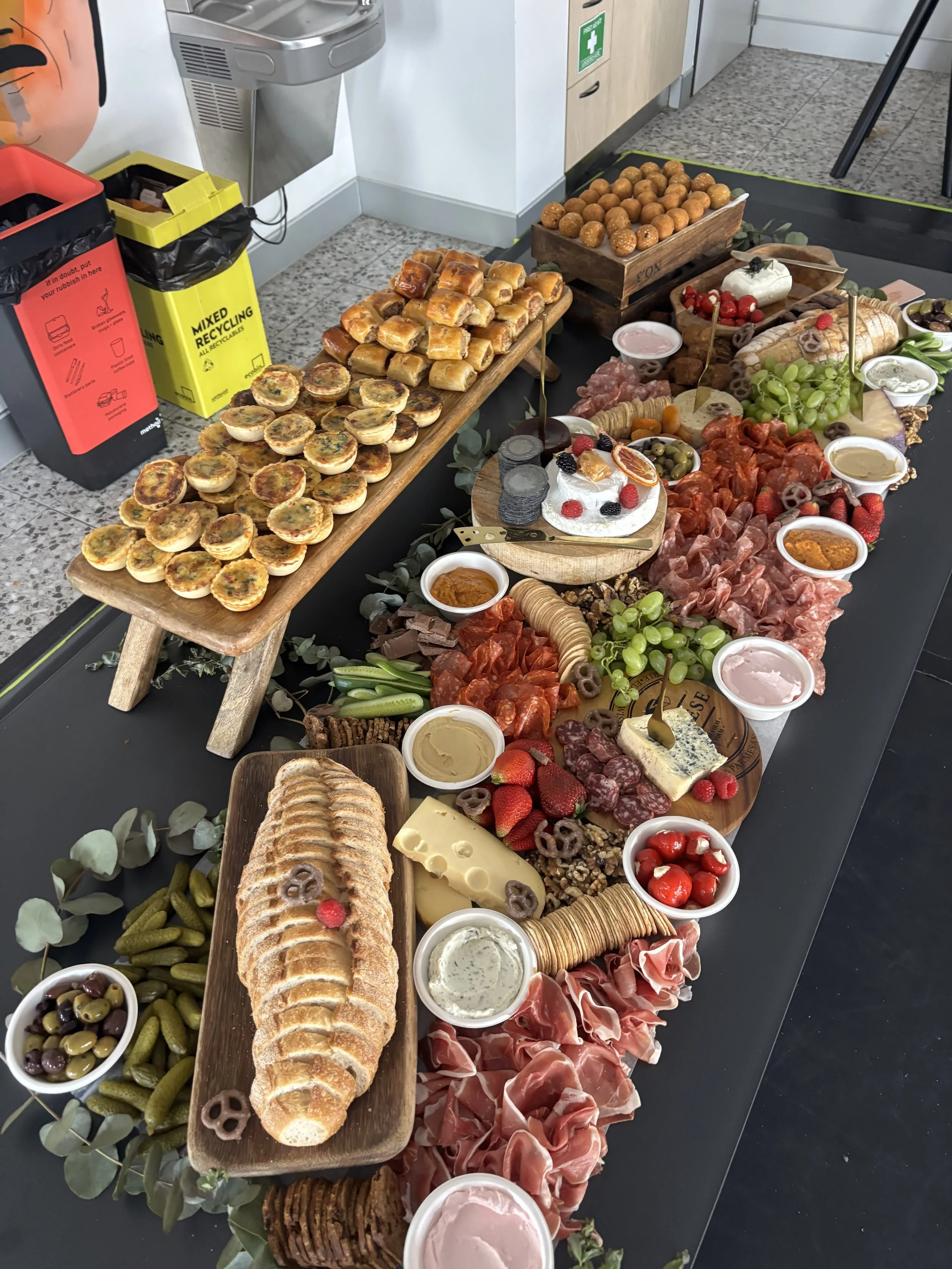 1.5m with props, quiches, sausage rolls & arancini