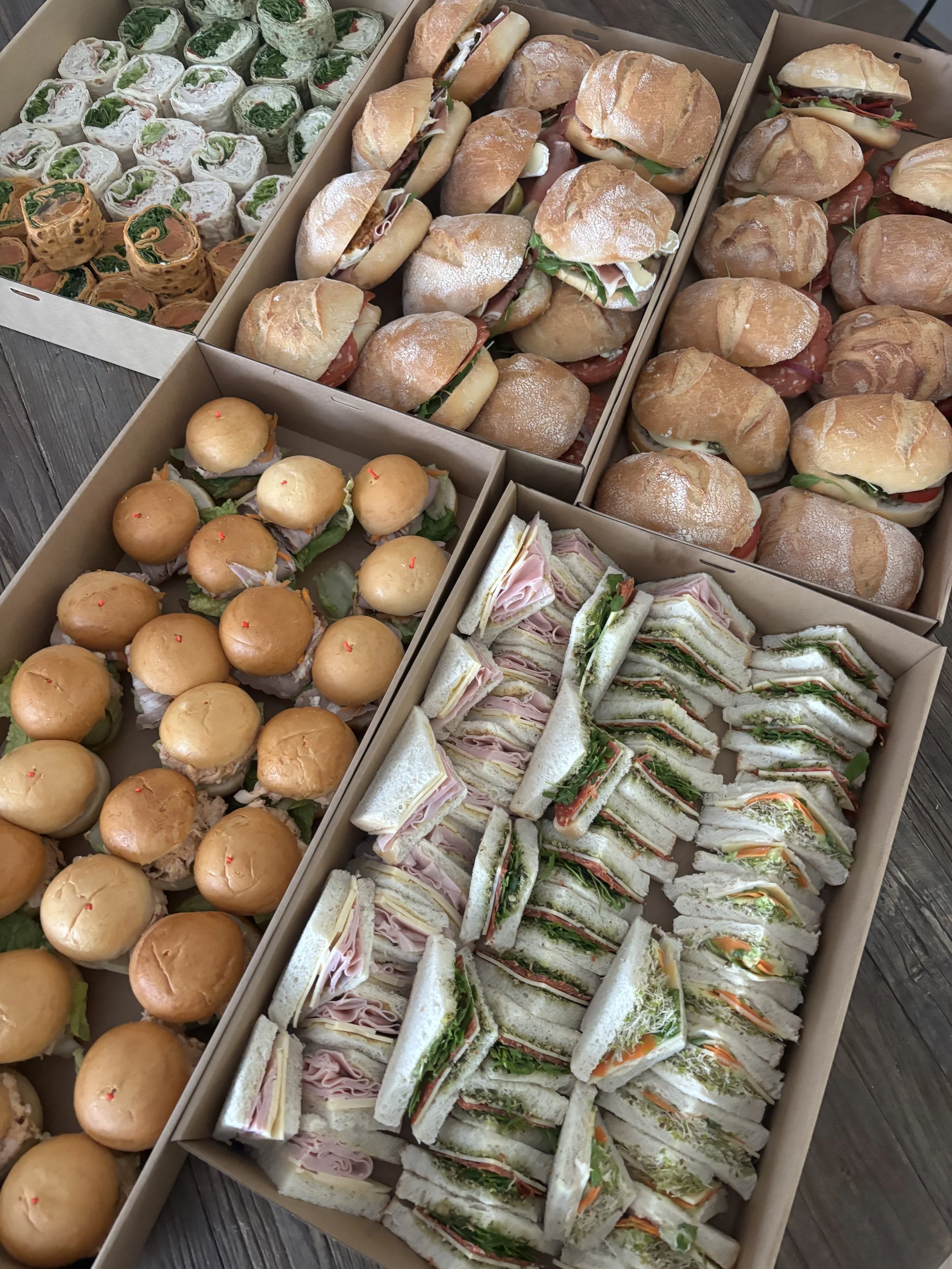 Sandwiches, chicken & pork rolls, panini