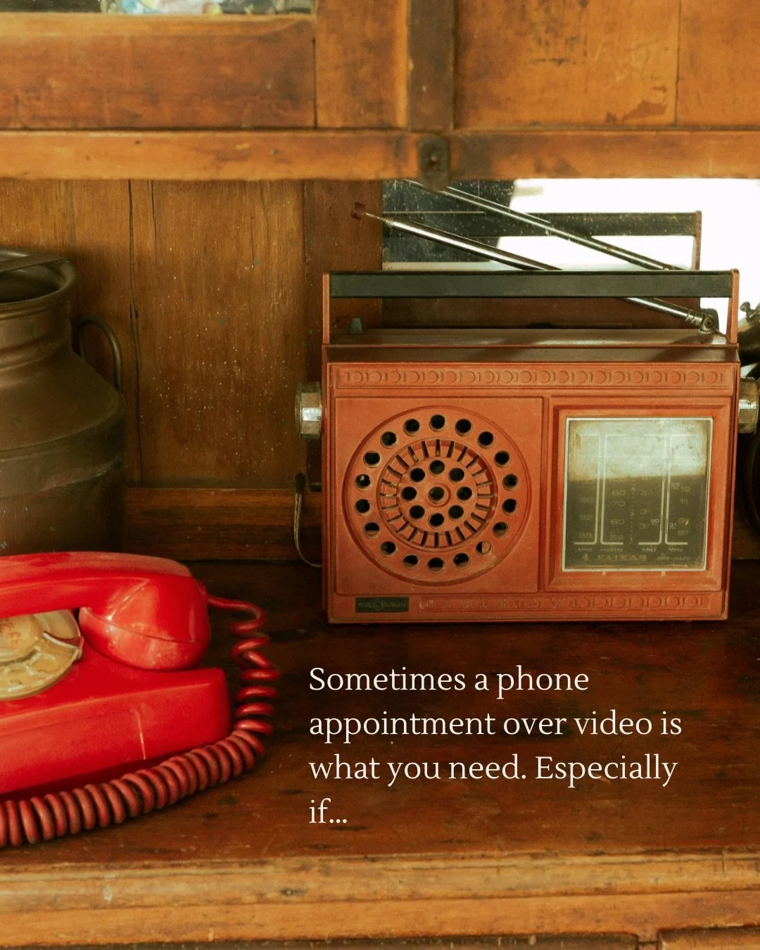Sometimes a phone appointment is where it&rsquo;s at. And that&rsquo;s completely ok with me. 

I mean just consider it for a second&hellip;notice what feels better for you. Then make your choice. 

There&rsquo;s in-person too in Bermagui and Dalmeny