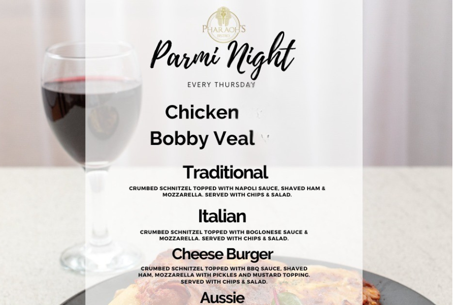 Parmi night in Geelong at The Sphinx Hotel