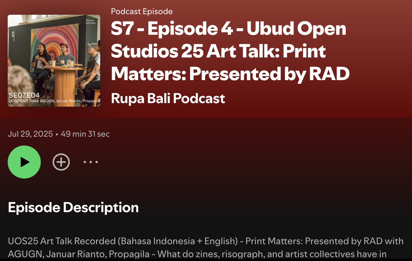Printmaking in Indonesia: Rupa Bali Podcast at Ubud Open Studios 2025