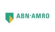 ABN AMRO bank logo with green and yellow shield icon and green text.