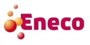 Eneco logo in red and orange with stylized spheres.