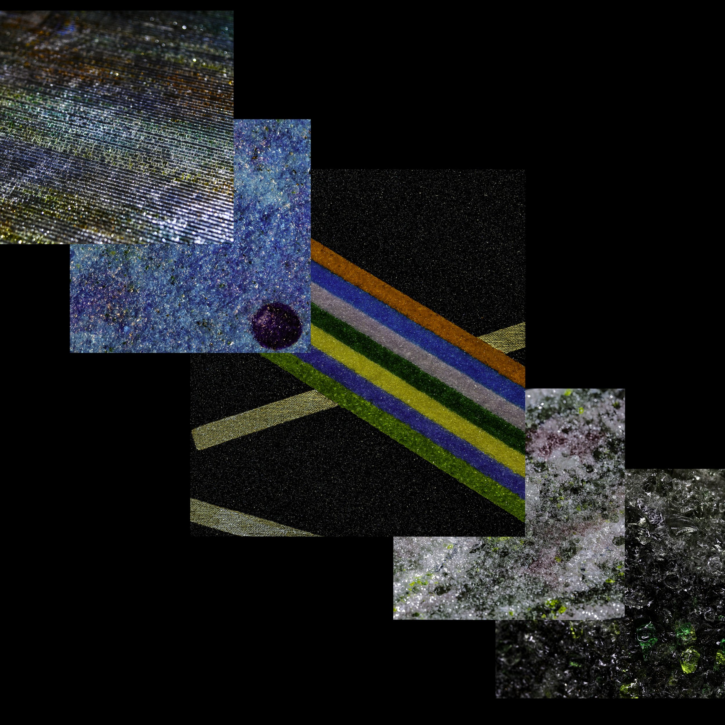 MicroCristallo Fusione applied surfaces showing color, structure, and variation across different compositions