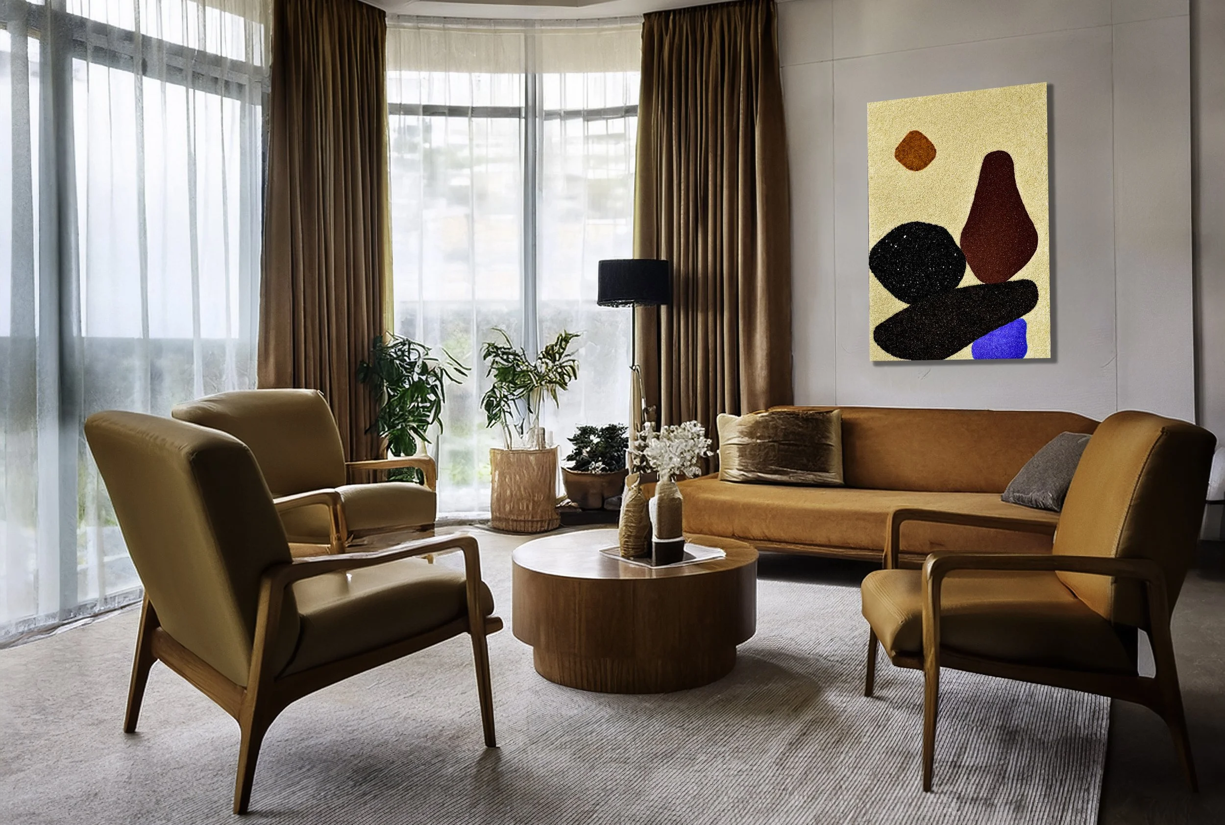 MicroCristallo Fusione abstract wall artwork with stacked geometric forms by KalaRara Roma