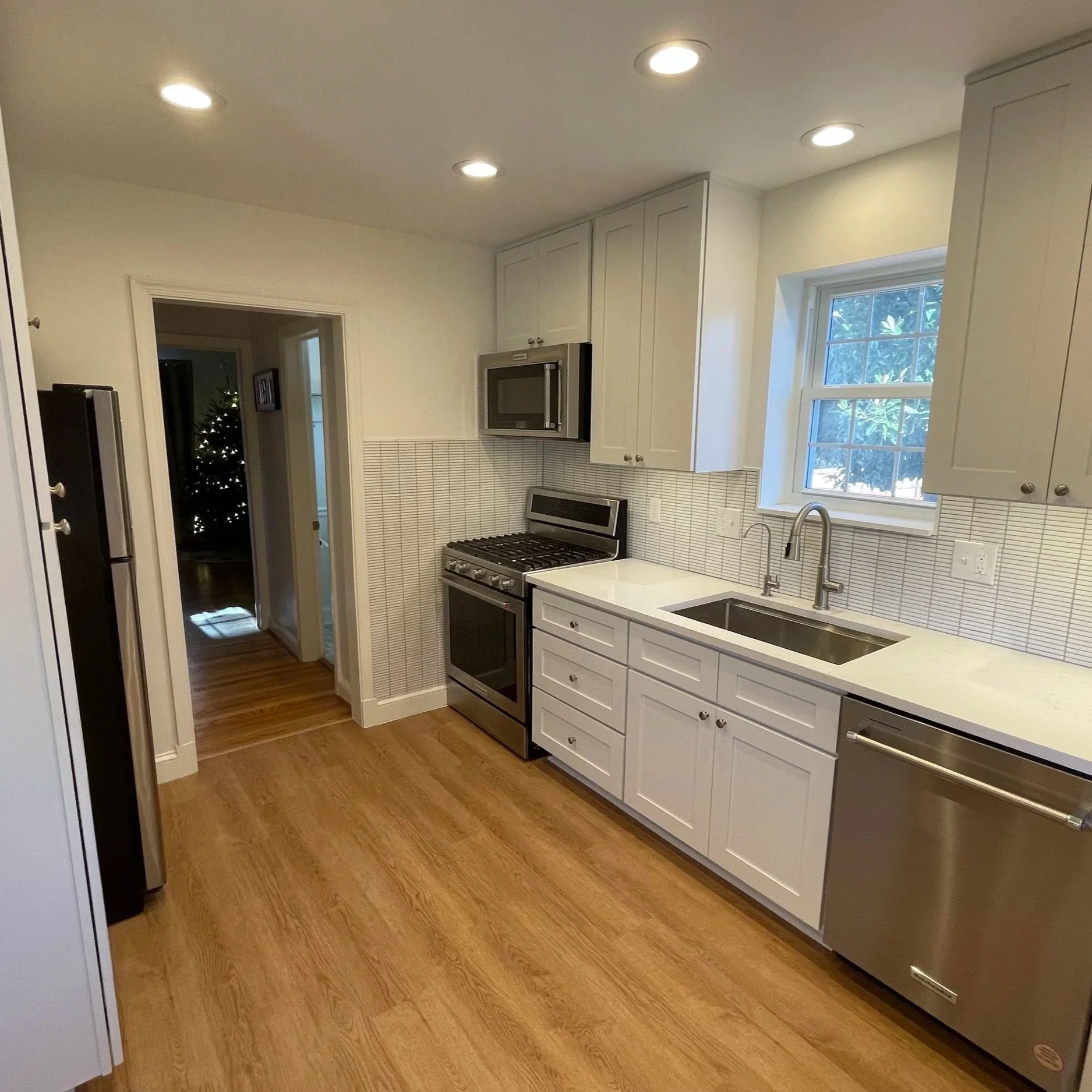 Overhead and under cabinet lighting installed.