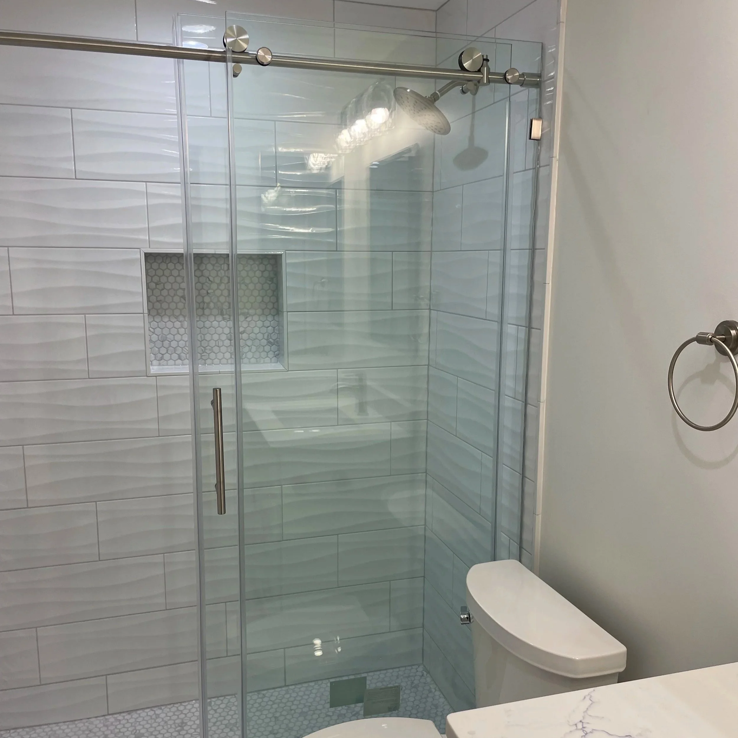 Slider Shower Door Installed