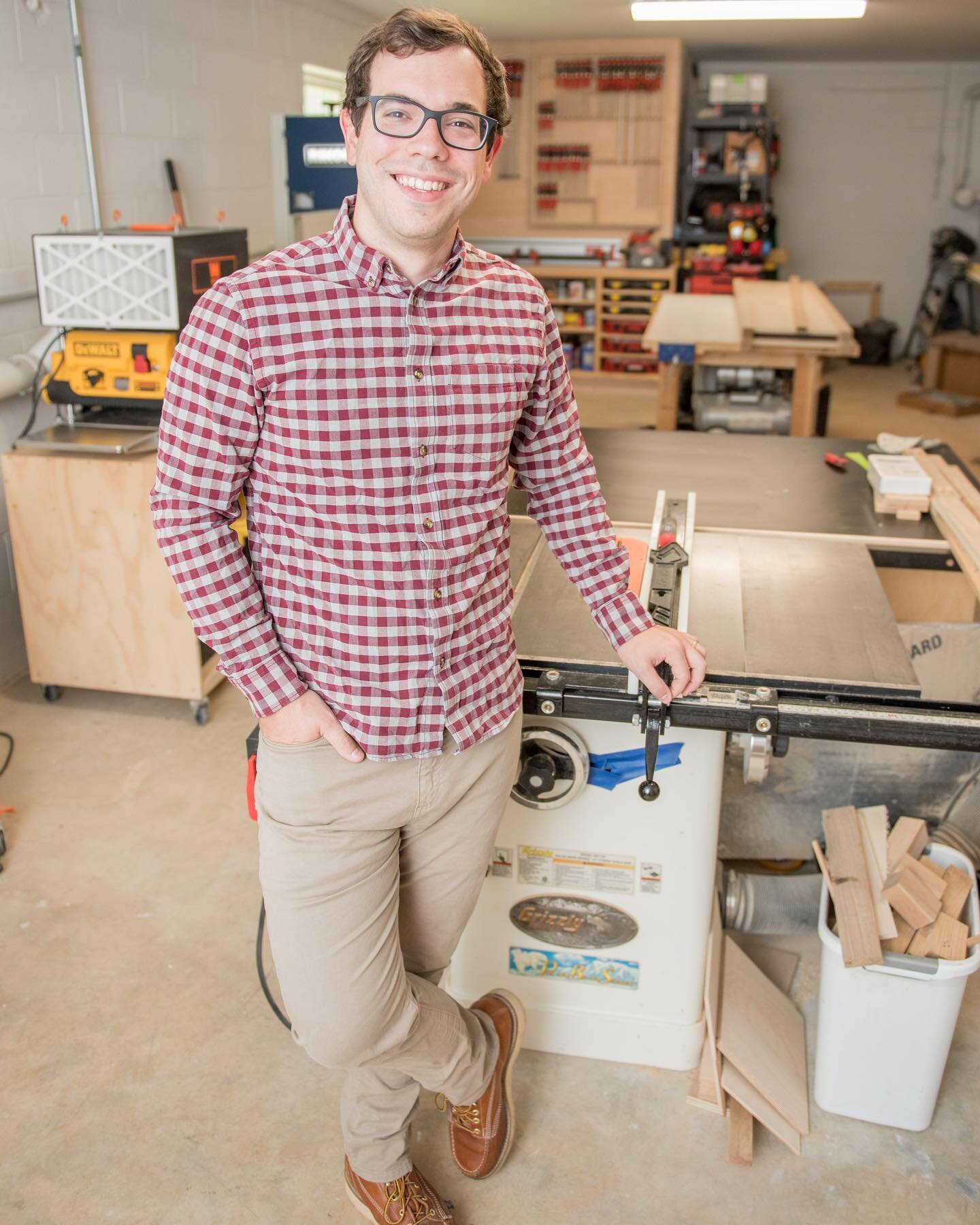 My wife @mcnoldyphoto was nice enough to get some photos of me in the shop this weekend. She&rsquo;s also a wonderful planer out-feed assistant. Thanks for putting up with me and getting some photos so all these pieces and tools can have a face behin