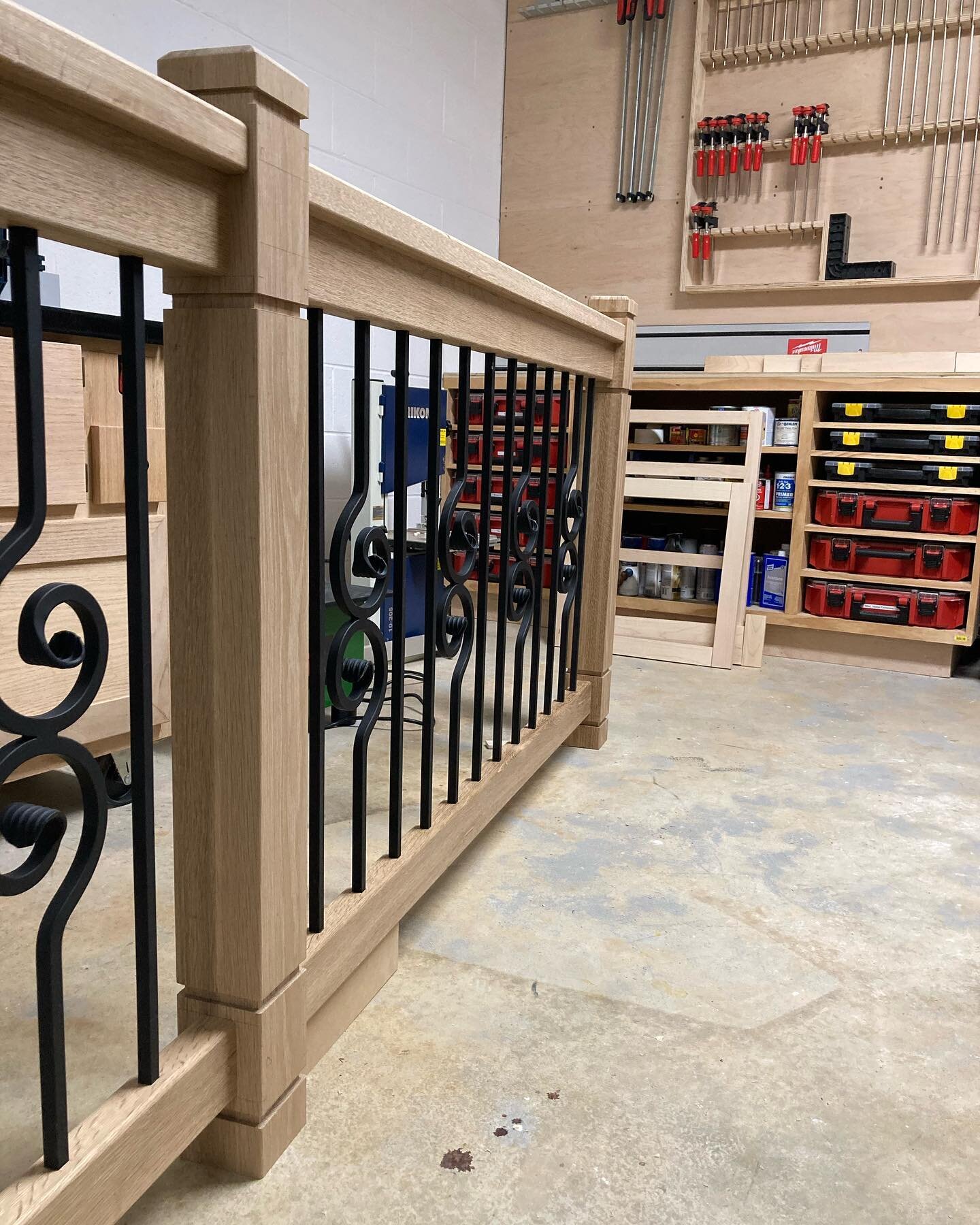 Well if the railing install goes as smooth as the build I&rsquo;ll be a happy woodworker. #woodworking #makesomething #madeinnc #houseofforgings #interiordesign
