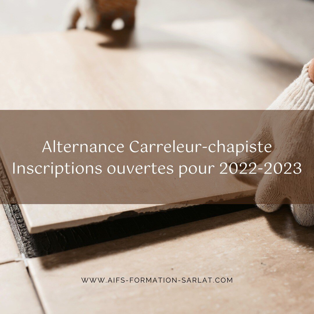 Bonjour &agrave; tous, c'est bient&ocirc;t la rentr&eacute;e pour nos alternants.
Des places sont encore disponibles pour la fili&egrave;re Carreleur-Chapiste. Cette formation est prise en charge par Constructys, votre OPCO.
Par ailleurs, pour les pe