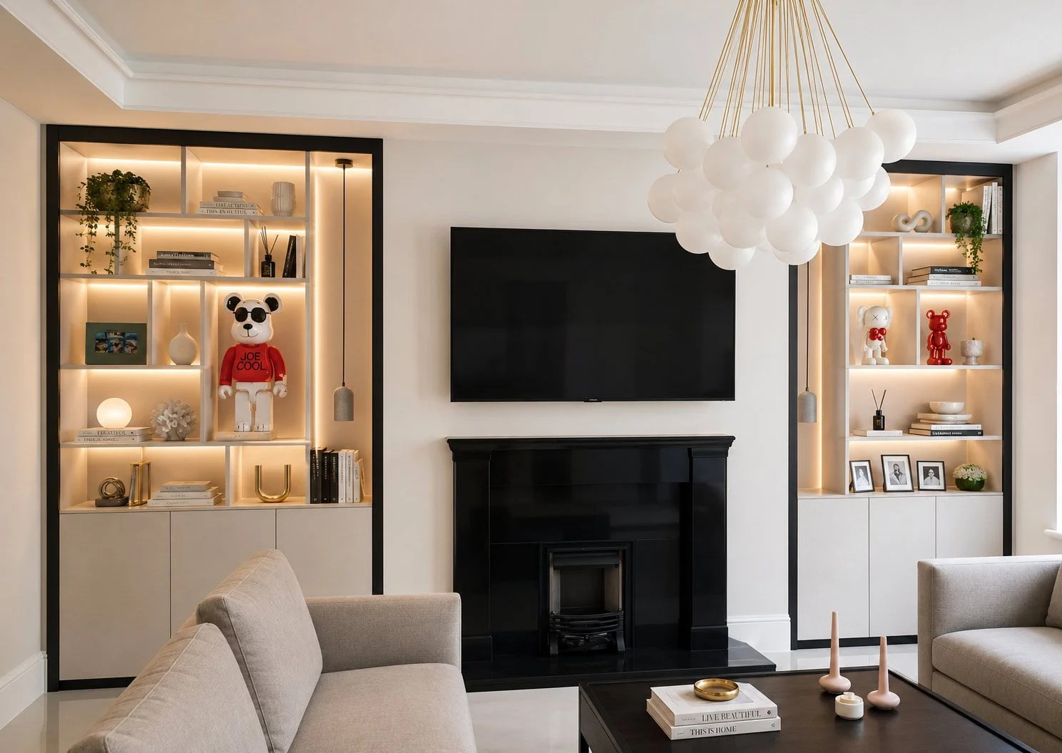 fitted living room interior storage london