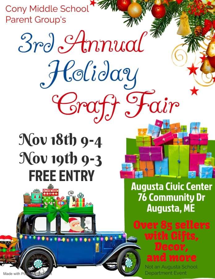 Cony Middle School Parent Group 3rd Annual Holiday Craft Fair Augusta cony-middle-school-parent-group-3rd-annual-holiday-craft-fair-augusta