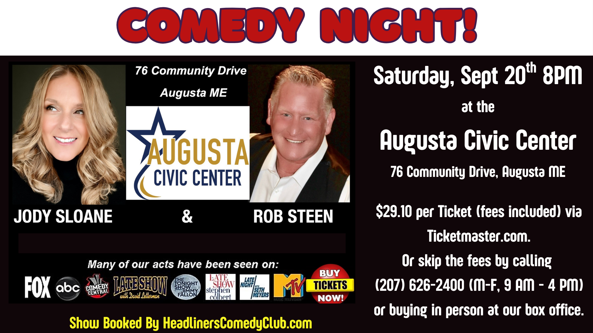 Comedy Show Featuring Jody Sloane & Rob Steen