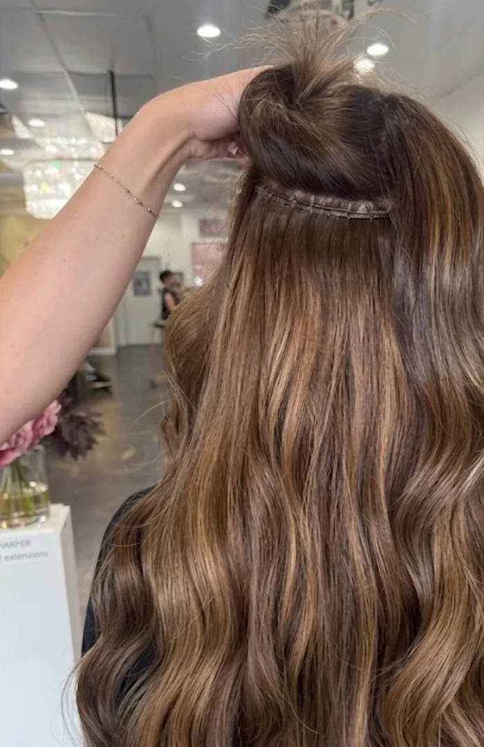 Hair extension at The Glam house salon