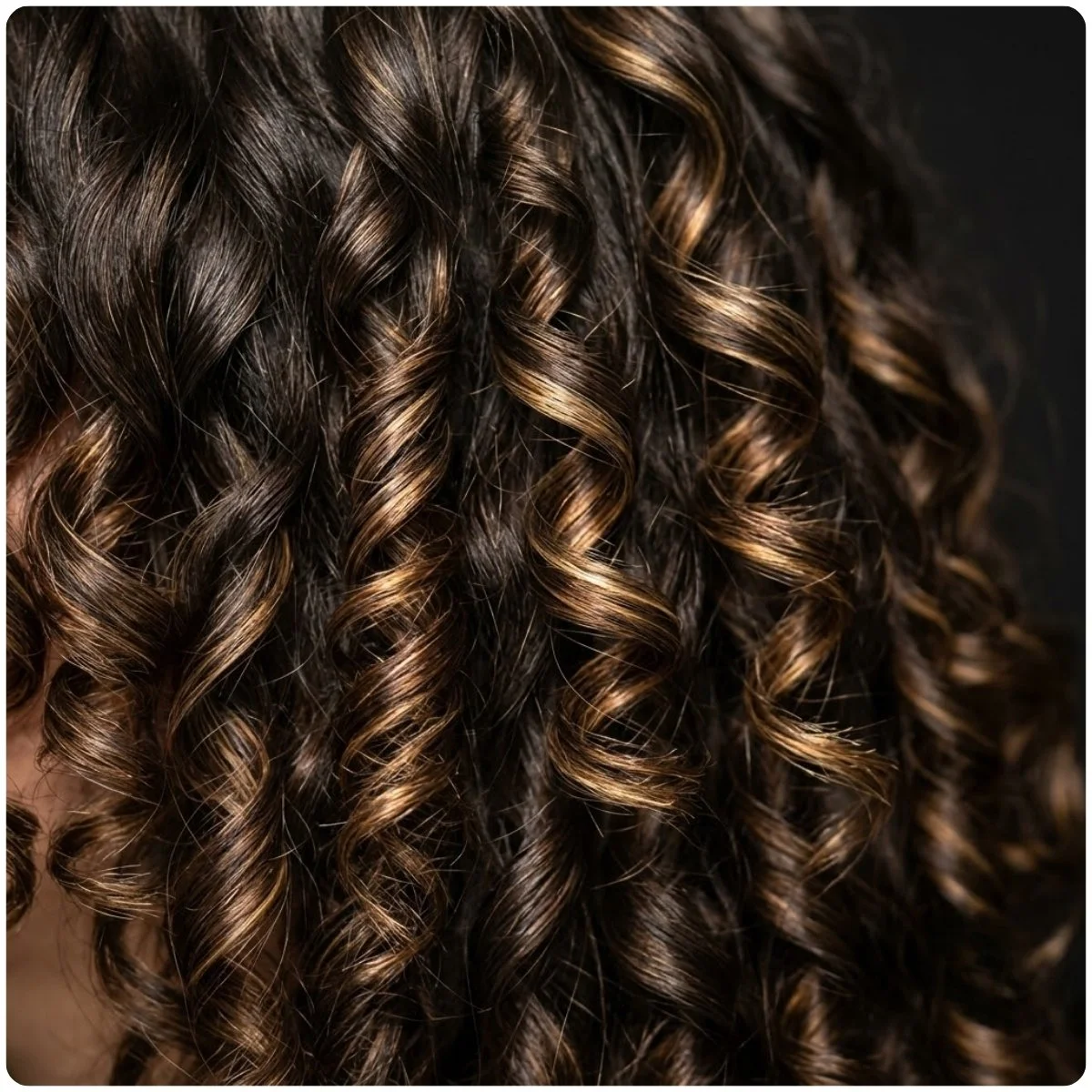 curly hair with highlights