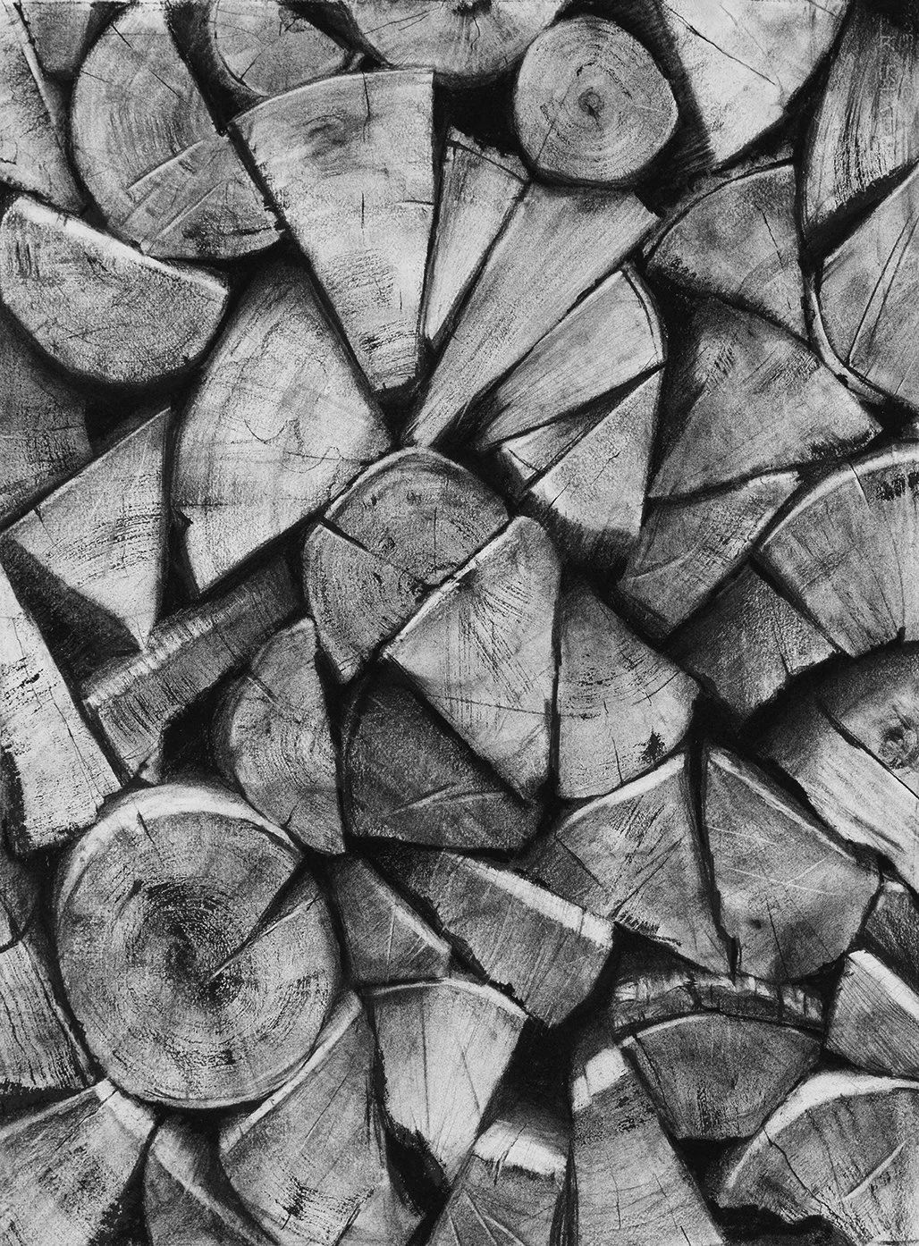 Splintered Charcoal on Rives Paper 32.75" x 26.25" (framed)