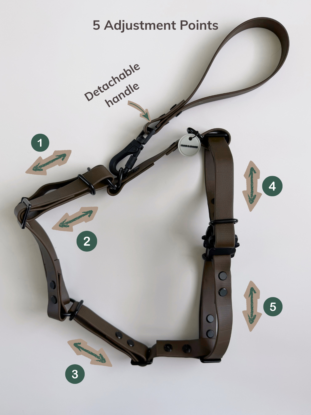 Comfortable dog harness - light - adjustable - waterproof