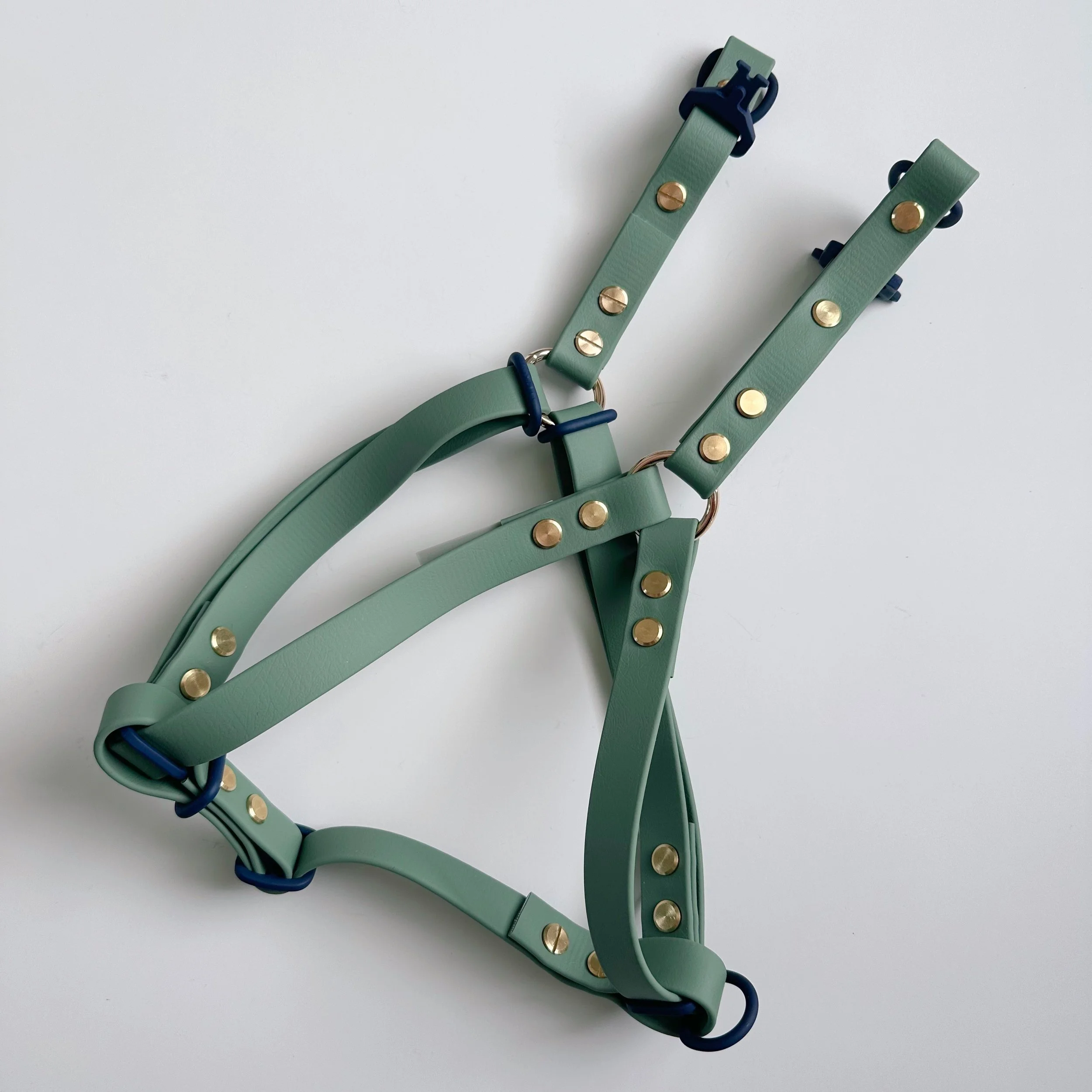 Biothane dog harness in green