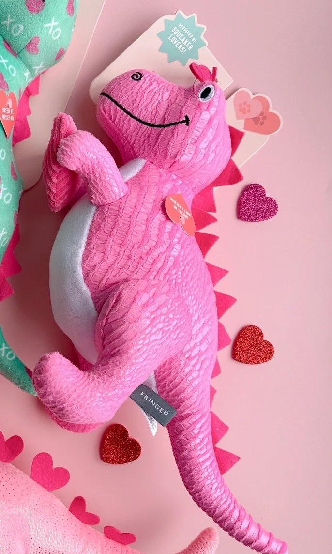 TICKLE ME PINK REX PLUSH DOG TOY