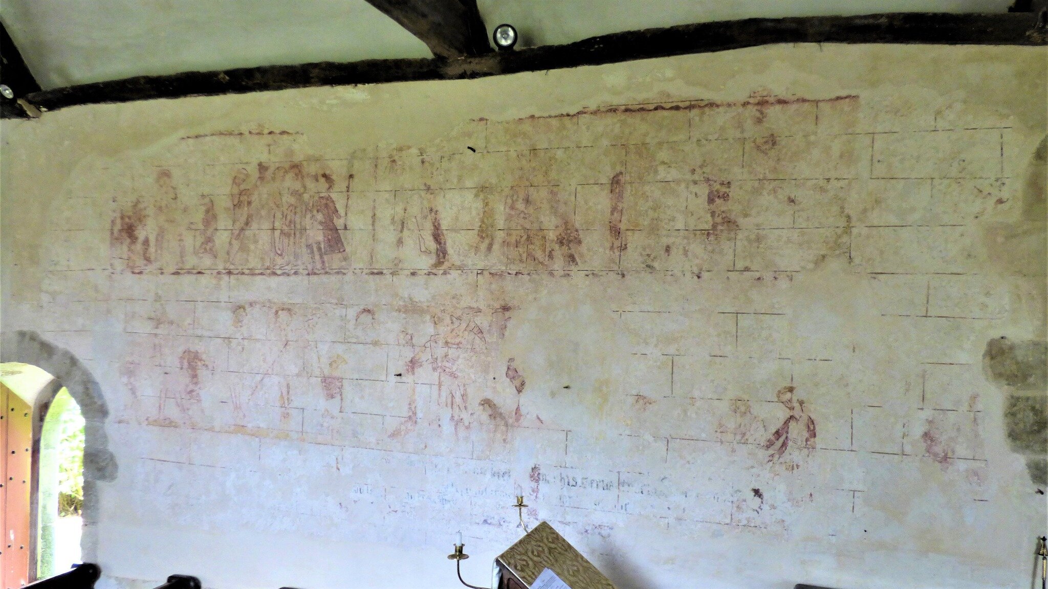 We had the pleasure of surveying Gussage St Andrew Church in Dorset for their routine quinquennial.

The simple Norman church has a few interesting features including a 13th century wall painting of The Passion plus, a tomb under the altar of a man w