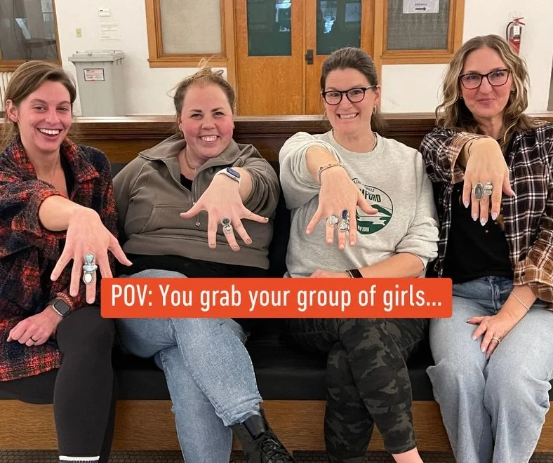 Ready for the ultimate Galentine&rsquo;s day party!? Grab your group of besties and come to Alloy for your own make and take workshop! Choose from a:

Stamped Ring workshop
Stacker Ring workshop
Spinner Ring workshop
Make a Ring workshop
Forged Hoops