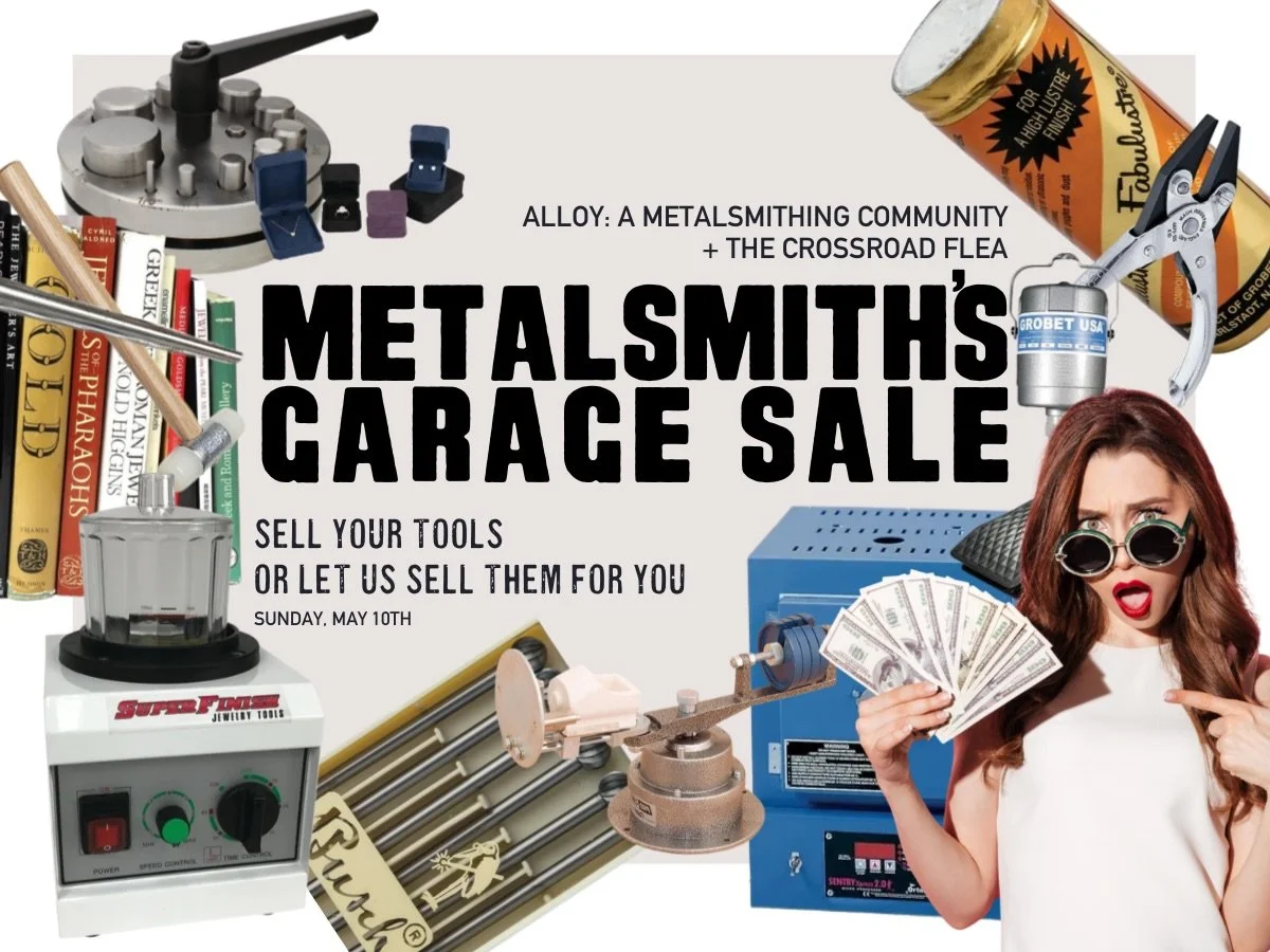 Calling all metalsmiths + makers. The Metalsmith Garage Sale is coming, and we&rsquo;re looking for VENDORS. If you&rsquo;ve got tools, supplies, materials, or pieces ready for a new home, this is your moment.

This year, we have partnered with Mildr