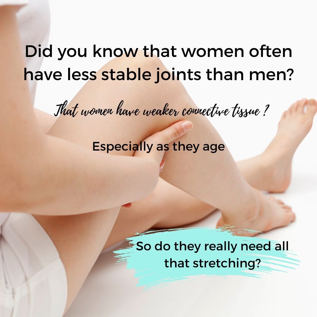 ❓❓❓Did you know that women&rsquo;s 🚺 joints are often lax?

The tissues that support them tend to be overstretched, especially as we get older.

⚖️Which makes balance precarious.

So you feel tighter and mistakenly think you need to stretch and rele
