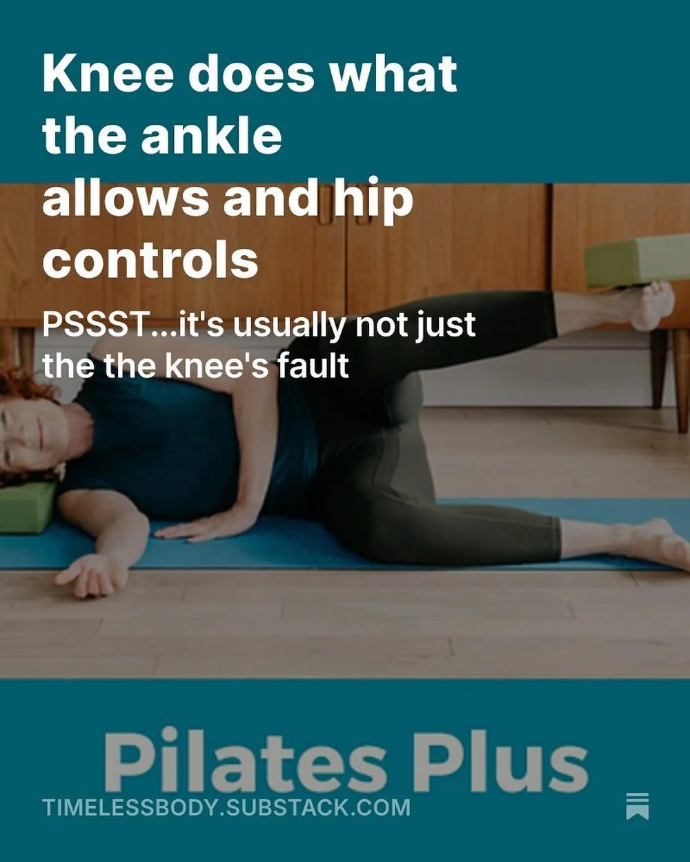 You CAN do something about your hip and or knee pain. My latest Substack. https://open.substack.com/pub/timelessbody/p/knee-does-what-the-ankle-allows-and?r=3cncw&amp;utm_campaign=post&amp;utm_medium=web&amp;showWelcomeOnShare=false