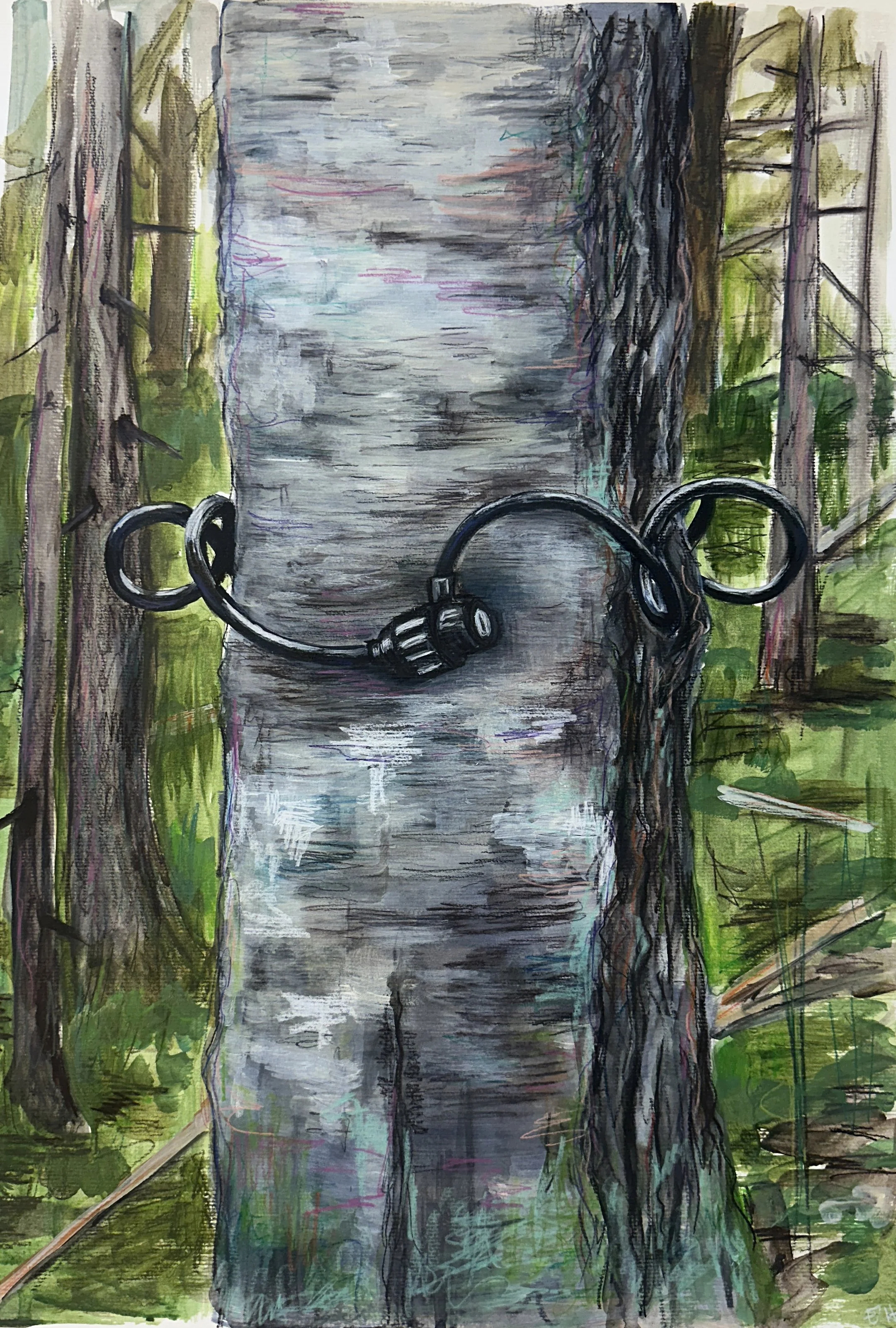 Untitled, acrylic and watercolor pencil on paper, 59,4 x 42 cm, 2026
