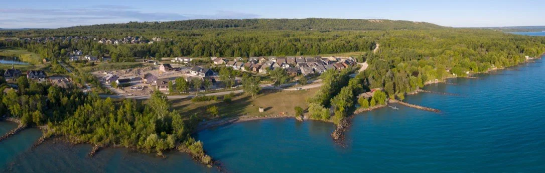 Lora Bay exclusive community in Georgian Bay aerial view