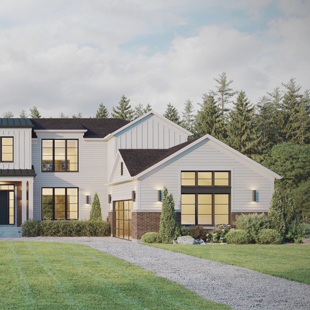 We are excited to see these beautiful homes built.
Do you like the dark or the white elevation?
See our next post for the dark elevation.

Architecture &amp; Rendering: Stamp and Hammer
Builder: @twelve_stone_group
_______________________________
#st