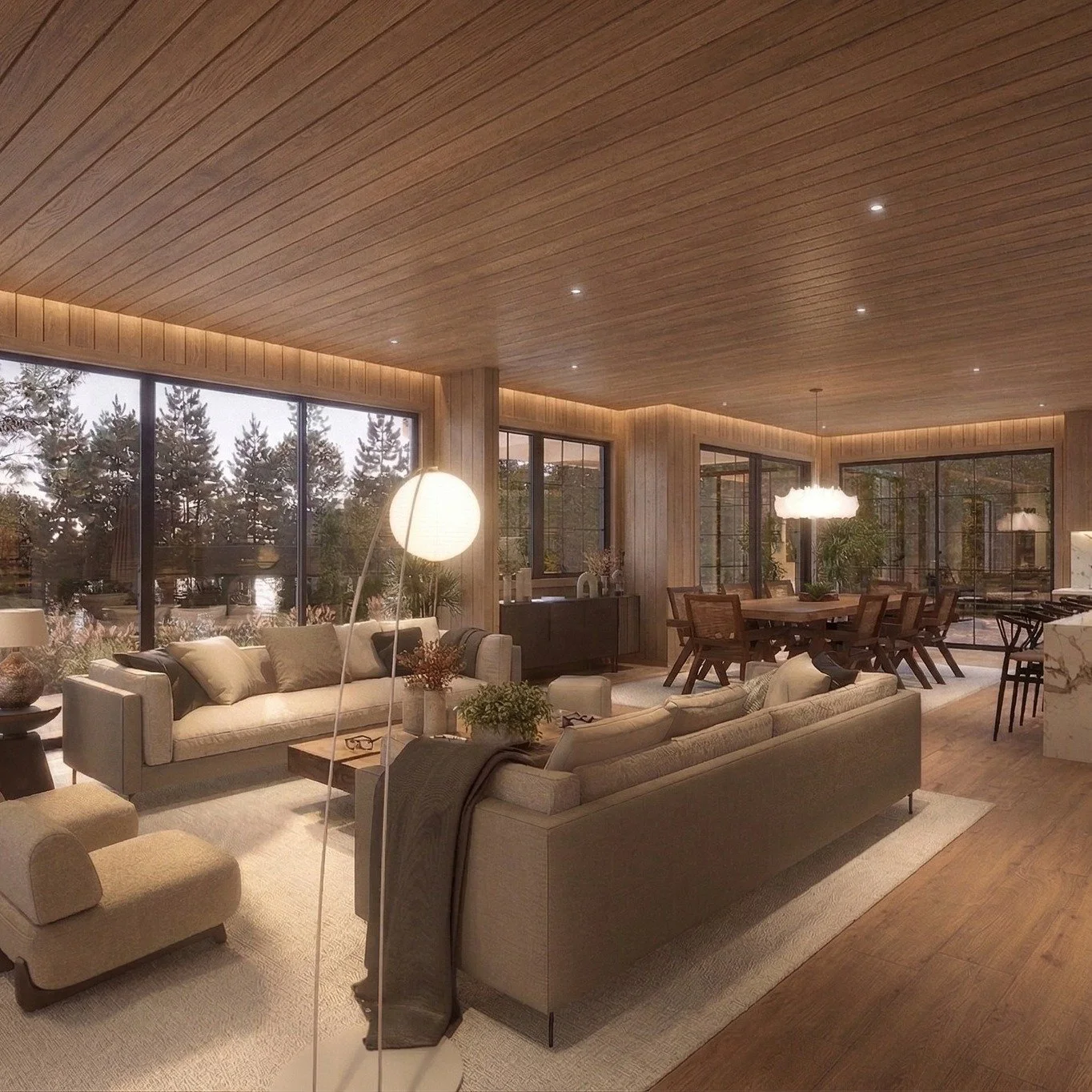 There&rsquo;s just something about a waterfront cottage that makes you slow down and take it all in.

We went with wood on the ceilings here, and we can&rsquo;t get over how much warmth and coziness it brings to the space. It feels like the room wrap