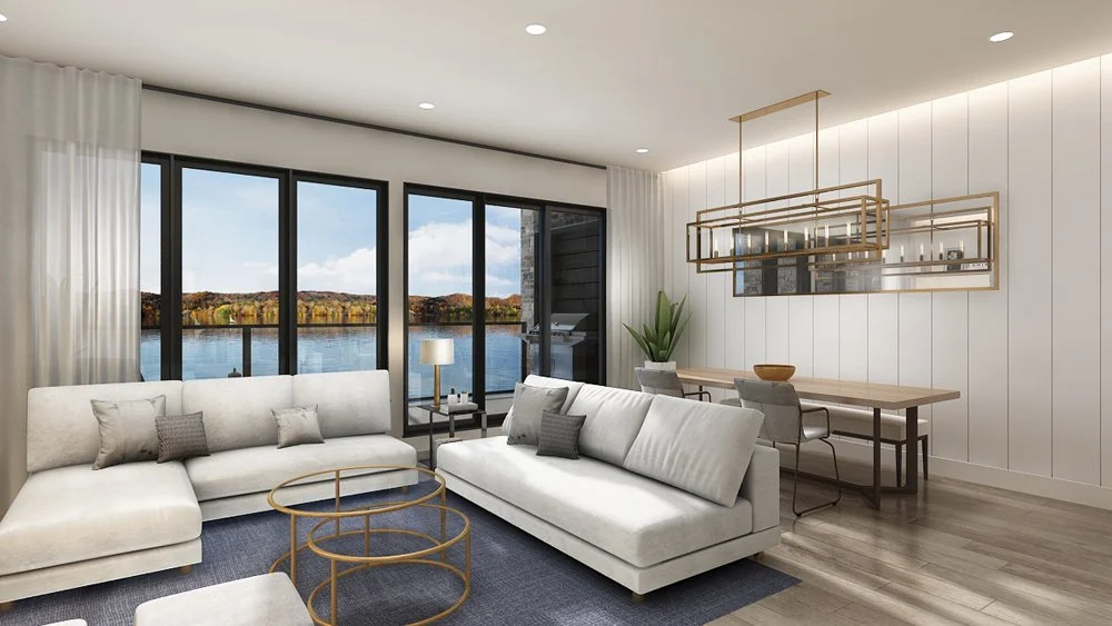 Cresent Bay, Huntsville, Condo, Lakeview, Living Room, Toronto, Architect