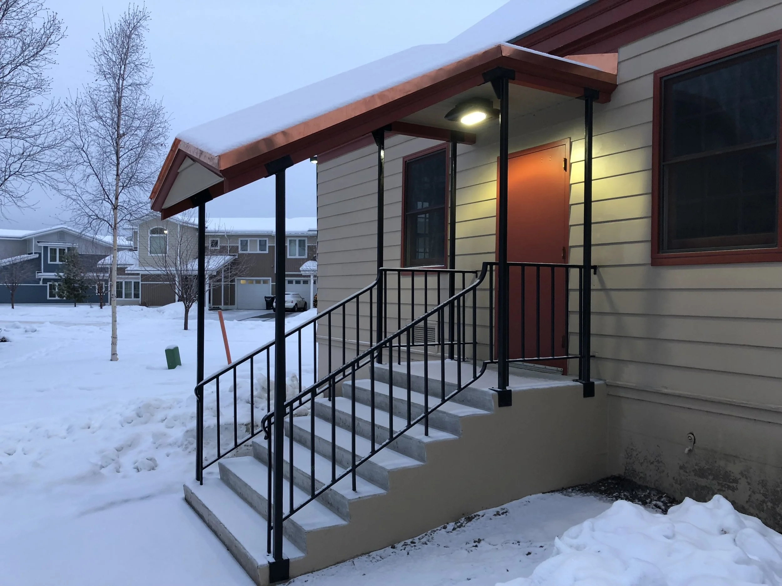 Ft. Wainwright steps and covered landing